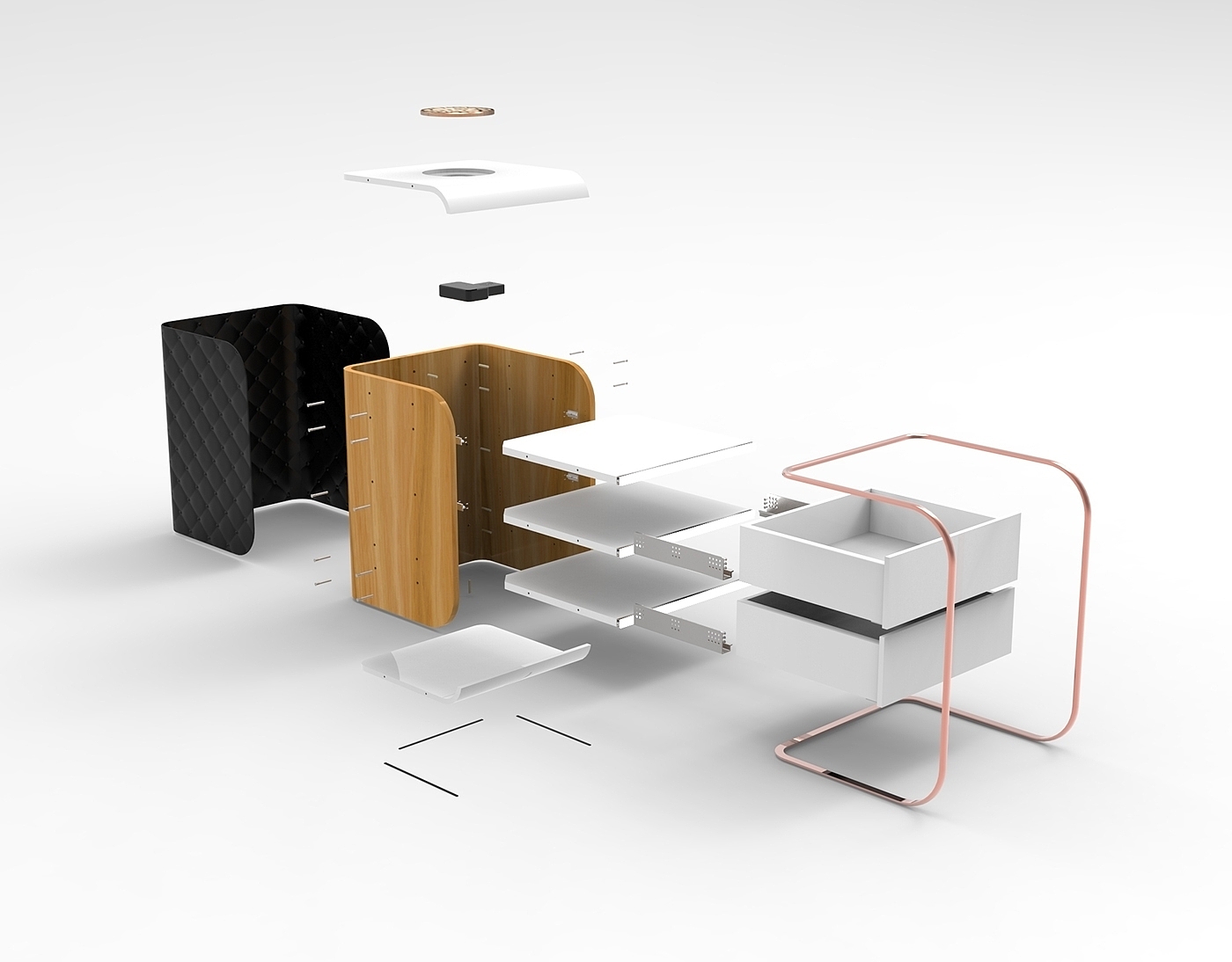 delicate，high-grade，bedside cupboard，originality，Design，