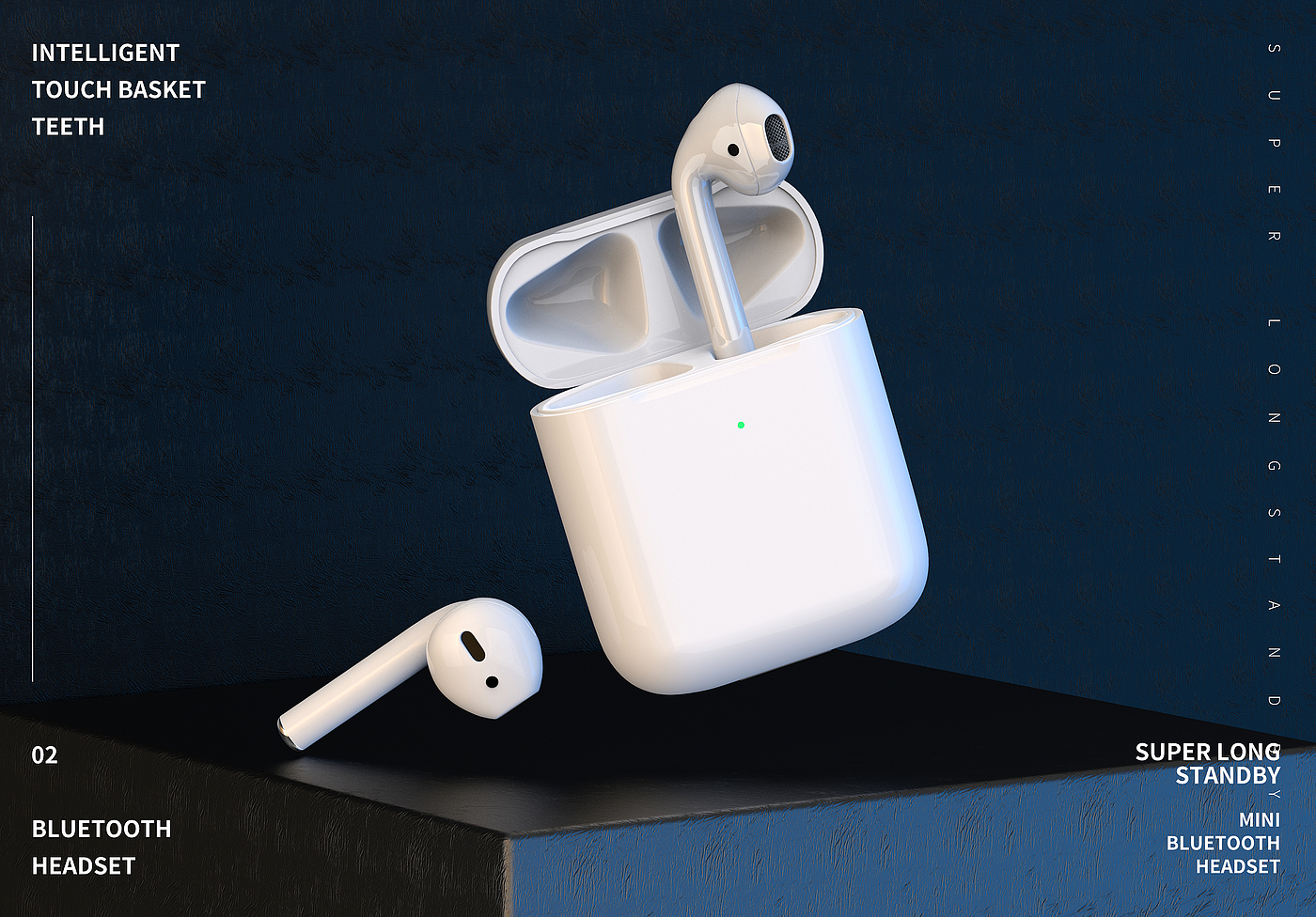 Bluetooth headset，headset，Modeling and rendering，