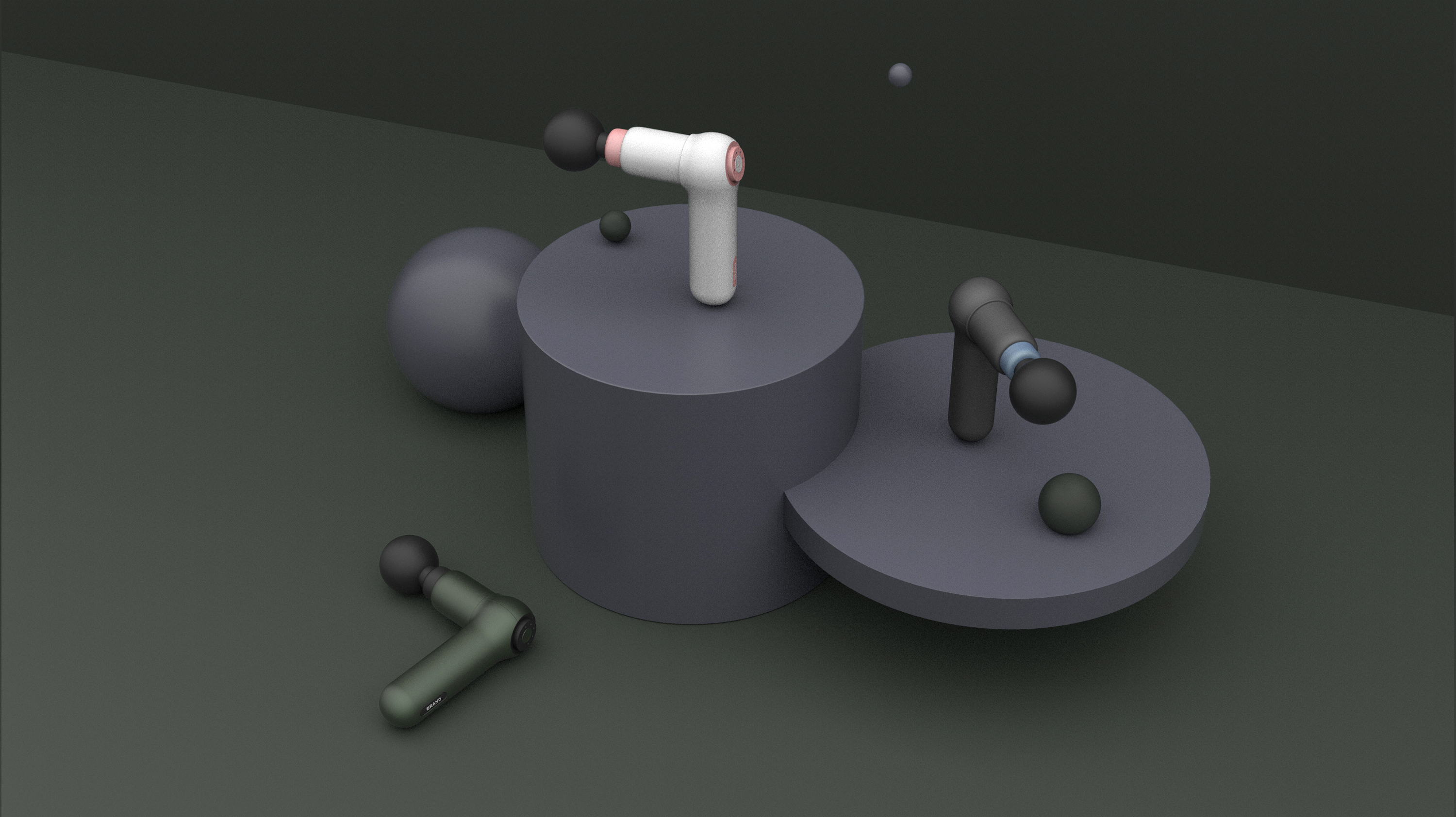 Mini fascia gun design，Mini fascia gun set，