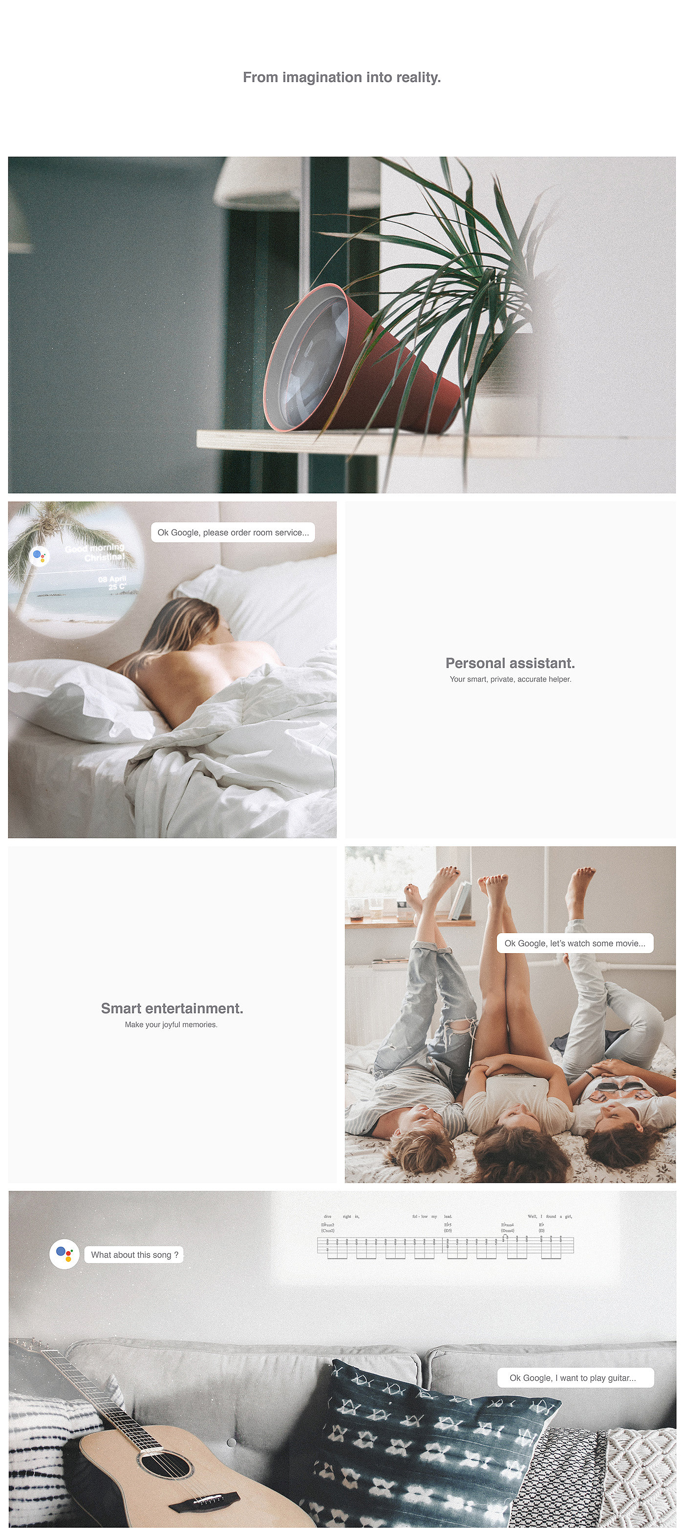 Google visual assistant，Artificial intelligence projector，speaker，