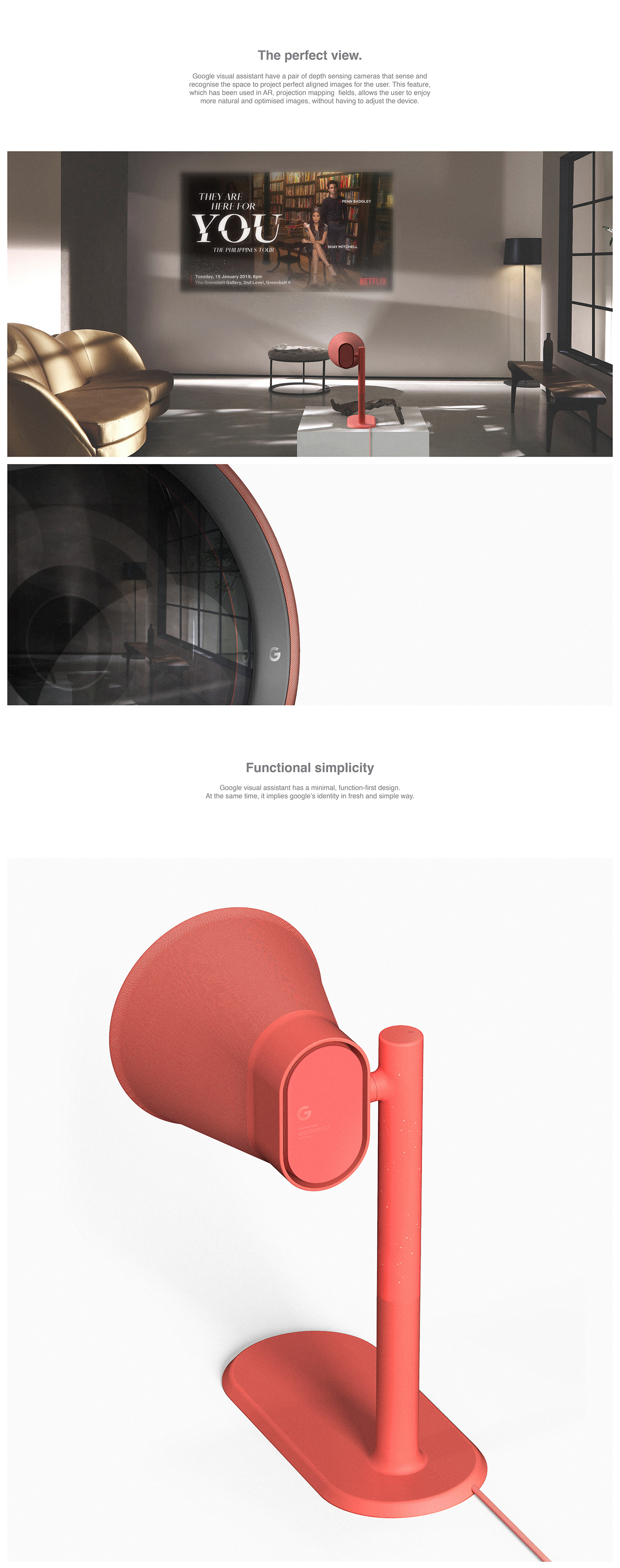 Google visual assistant，Artificial intelligence projector，speaker，