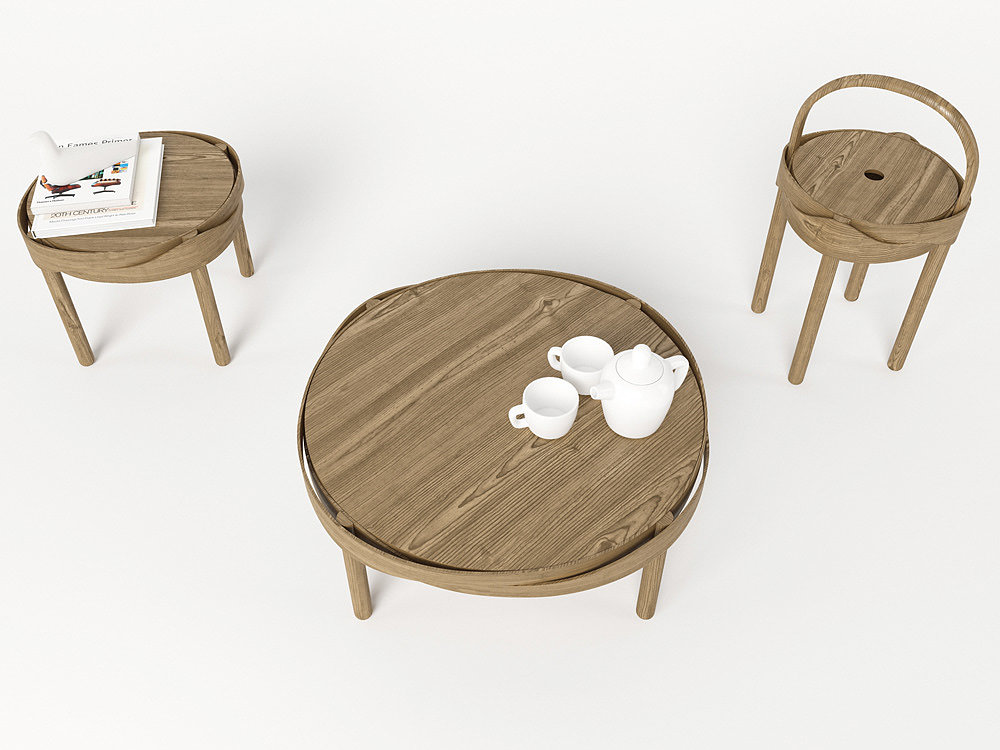 咖啡桌，木制，极简主义，自然，