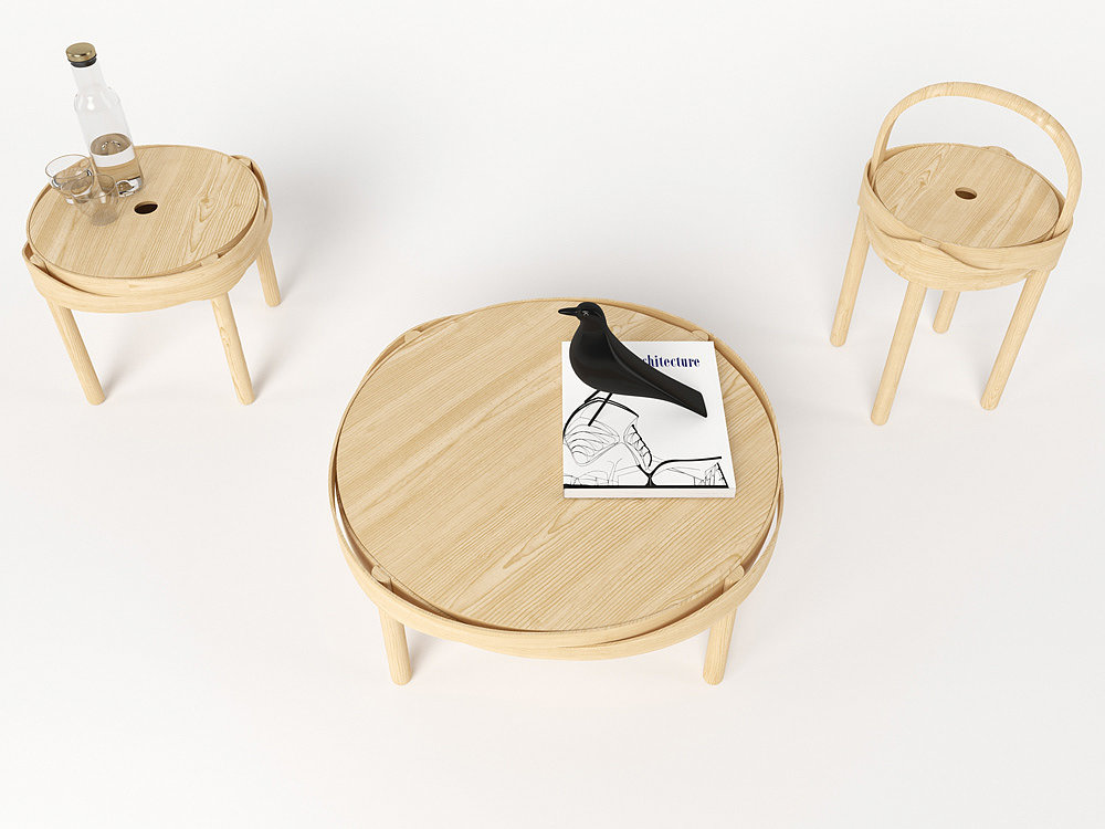 咖啡桌，木制，极简主义，自然，