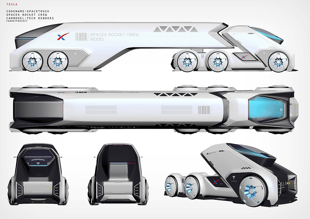 originality，Design，Tesla，truck，concept，space flight，