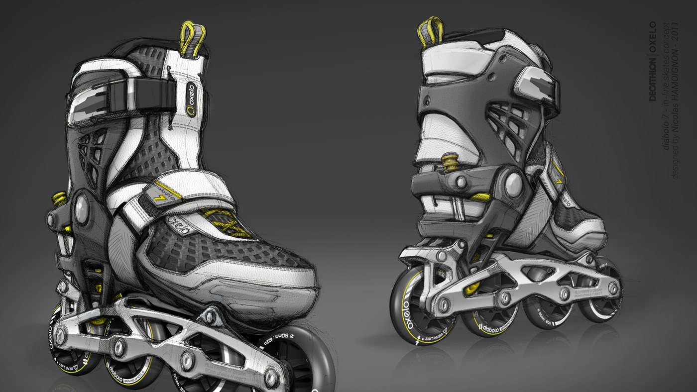 decathlonoxelodiabolo7直排轮滑鞋概念与oxelo制动系统的完美结合