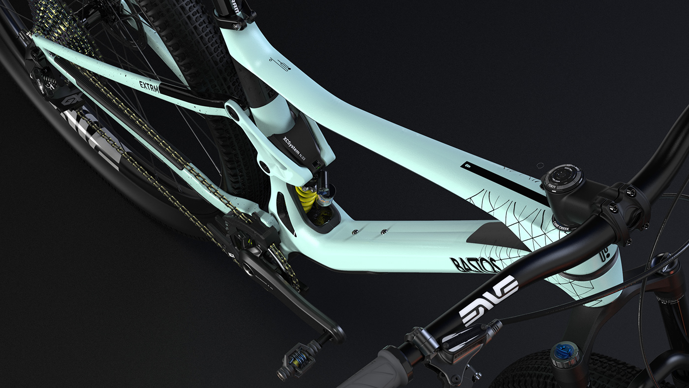 Bicycle，Hand drawn，modeling，Mountain bike，