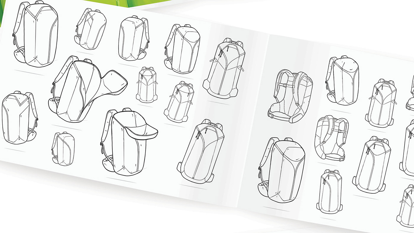 knapsack，motion，outdoors，travel，Hand drawn，