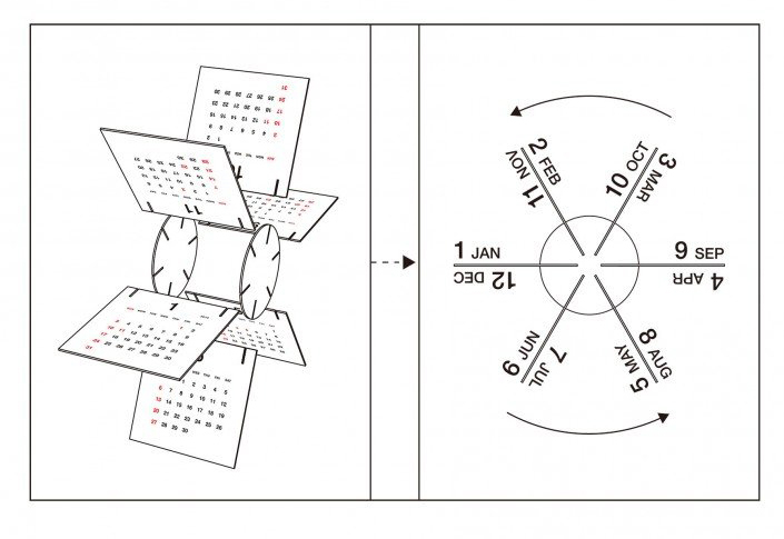 2013，waterwheel，calendar，originality，Design，