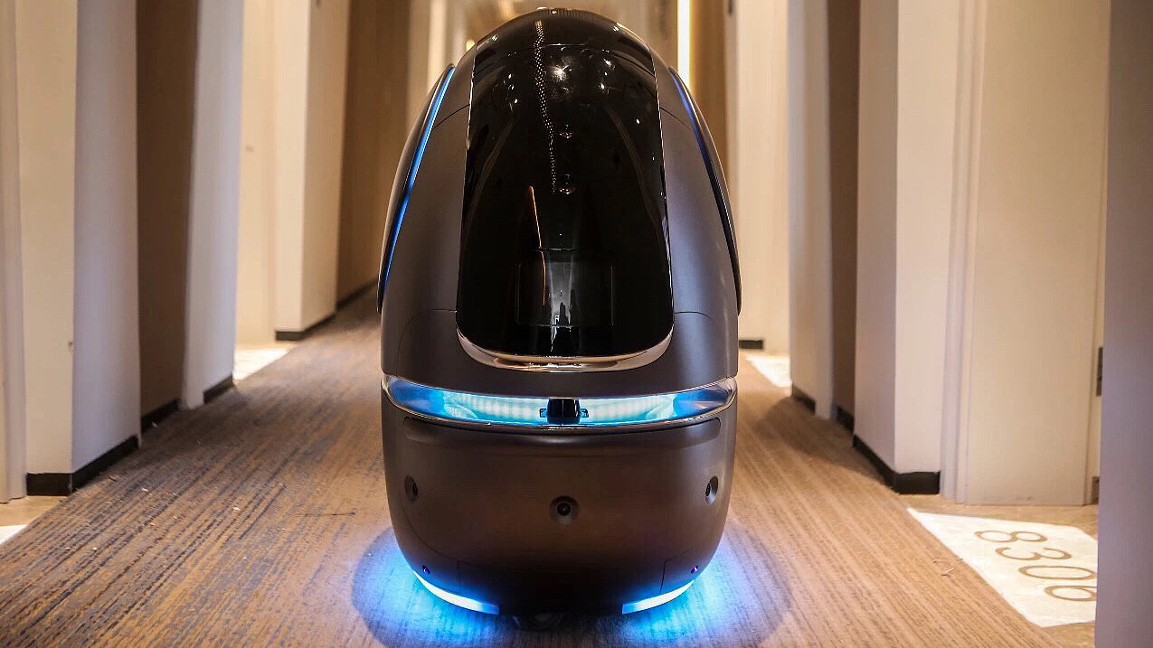 机器人，阿里巴巴，ai，酒店服务，人工智能，激光雷达，大型机器人，可爱，
