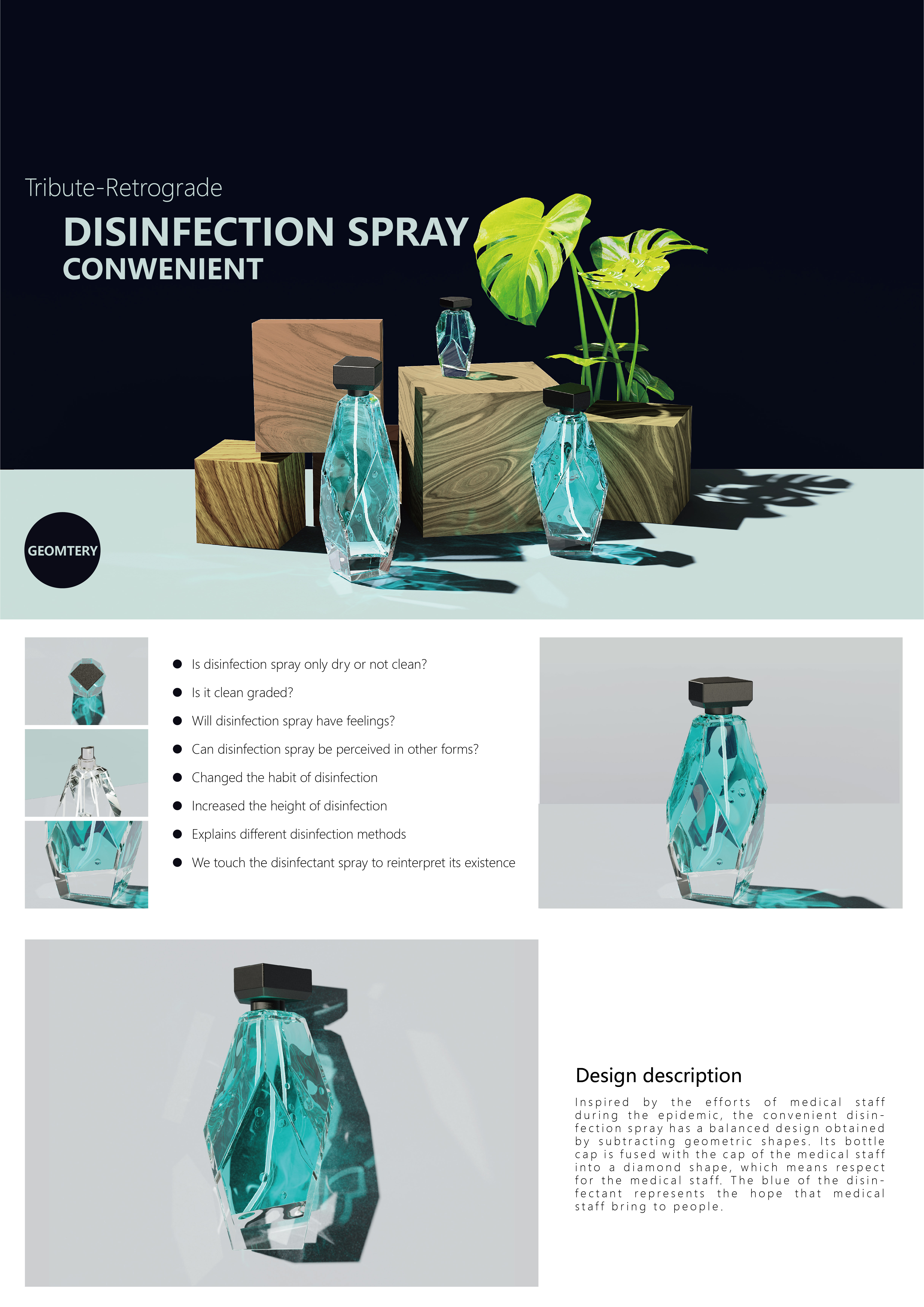 Glass，Glass products，disinfect，epidemic situation，Sprays，subtractive design ，geometry，Geometrization，