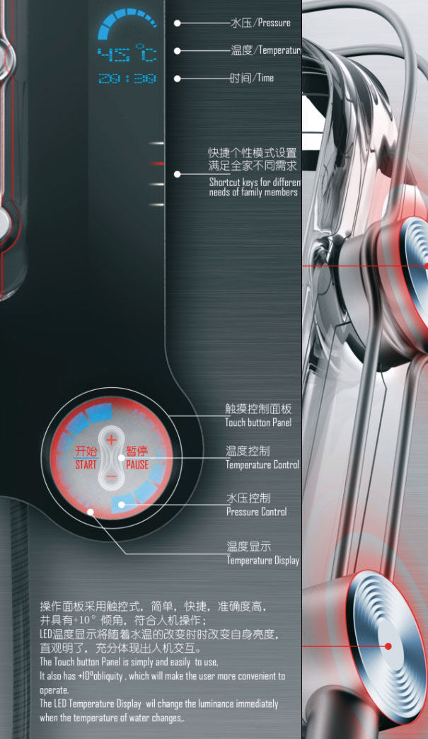 product design，industrial design，innovate，bathroom，shower，