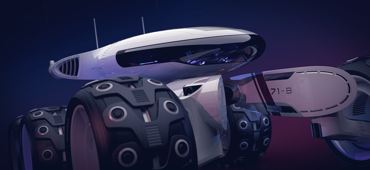 science fiction，concept，prospecting，vehicle，cross-country，