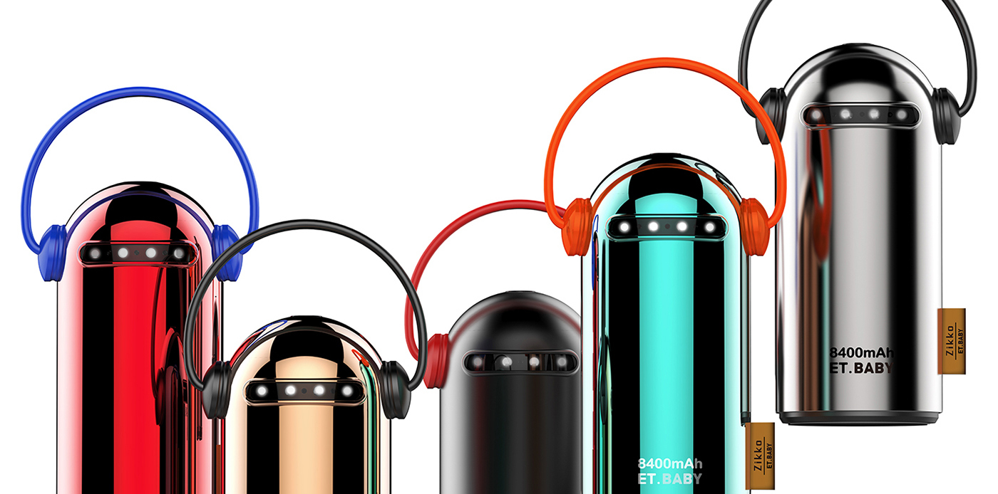 Digital accessories，Mobile phone charging treasure，industrial design，