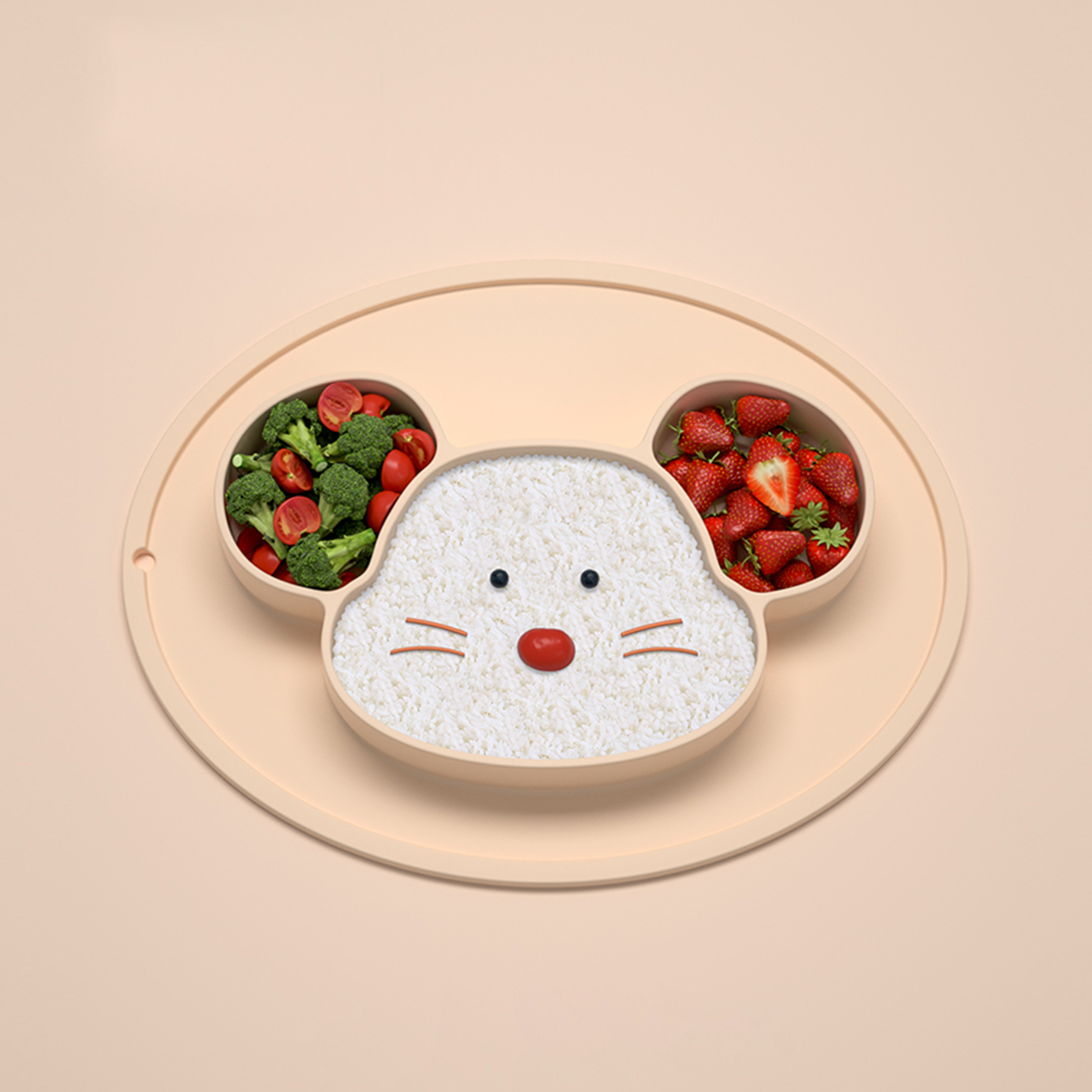 Cute fun，mouse，silica gel，sucker，bowl，