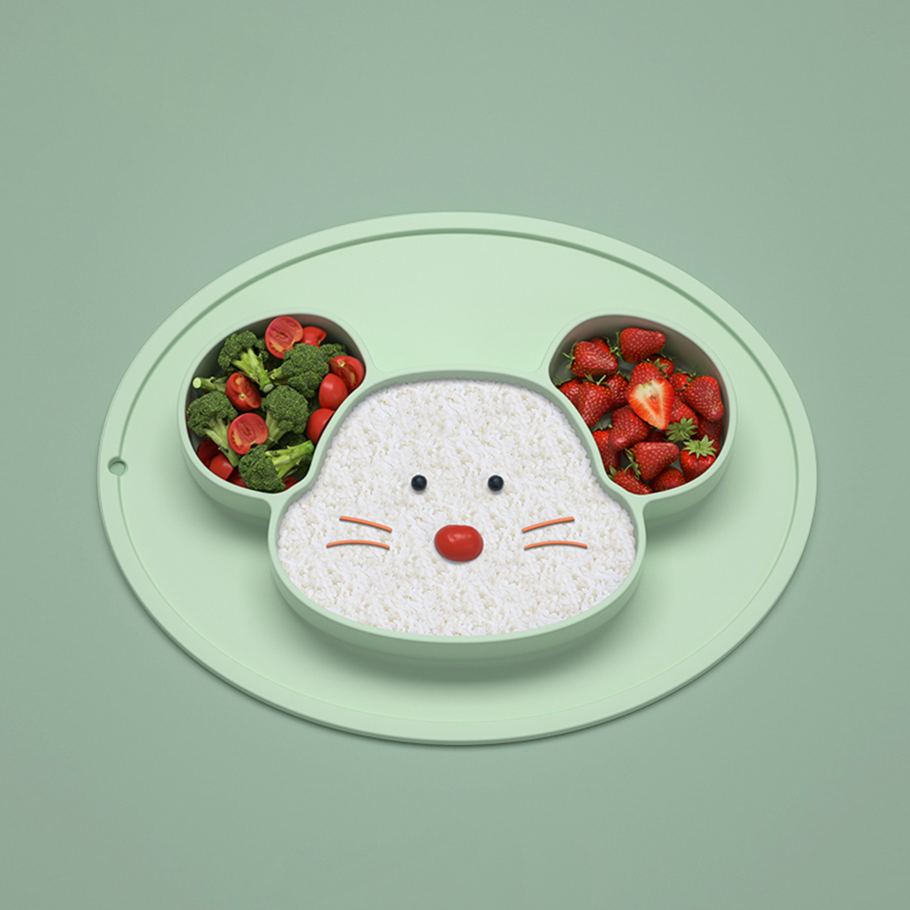 Cute fun，mouse，silica gel，sucker，bowl，