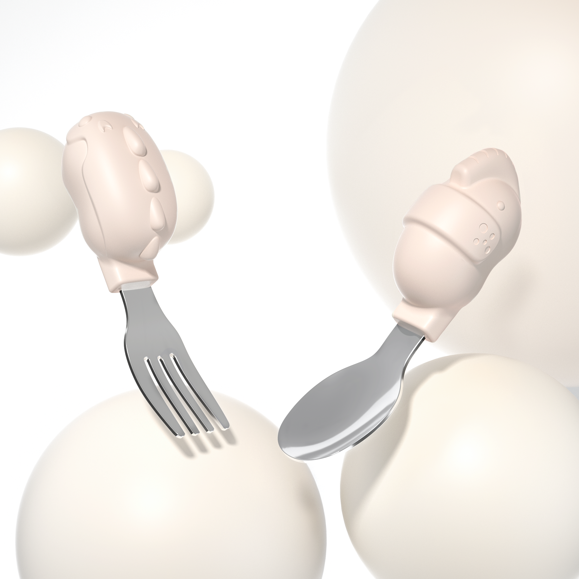 Cute fun，elephant，Monster，silica gel，Metal，Fork spoon，