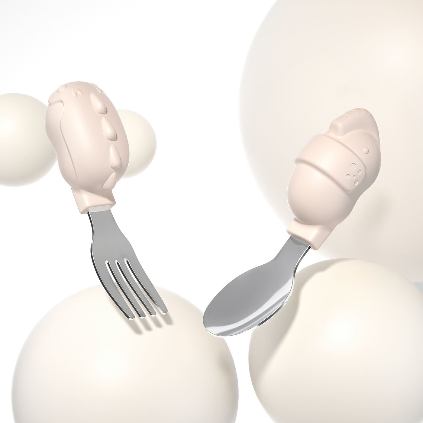 Cute fun，elephant，Monster，silica gel，Metal，Fork spoon，