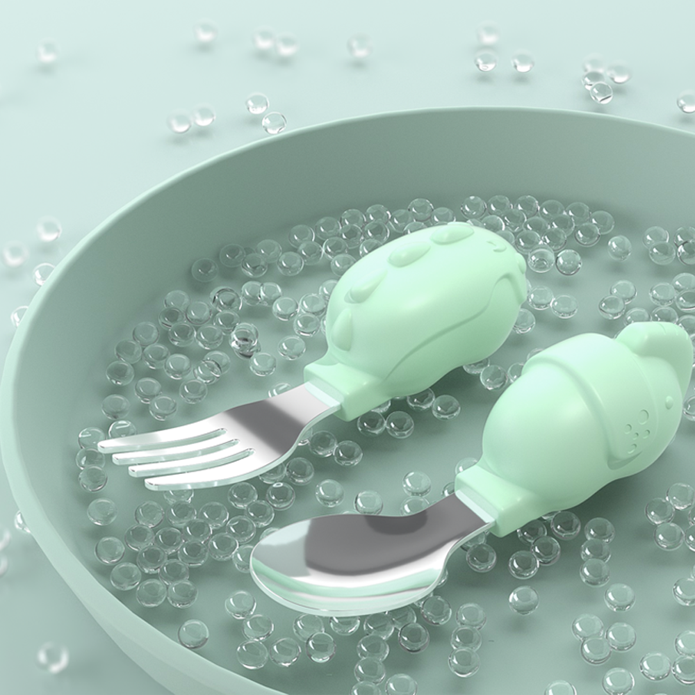 Cute fun，elephant，Monster，silica gel，Metal，Fork spoon，
