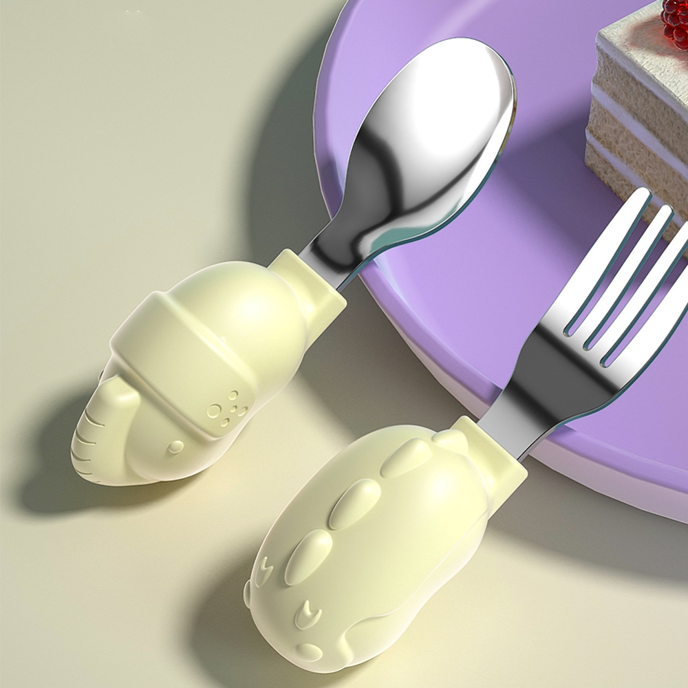 Cute fun，elephant，Monster，silica gel，Metal，Fork spoon，