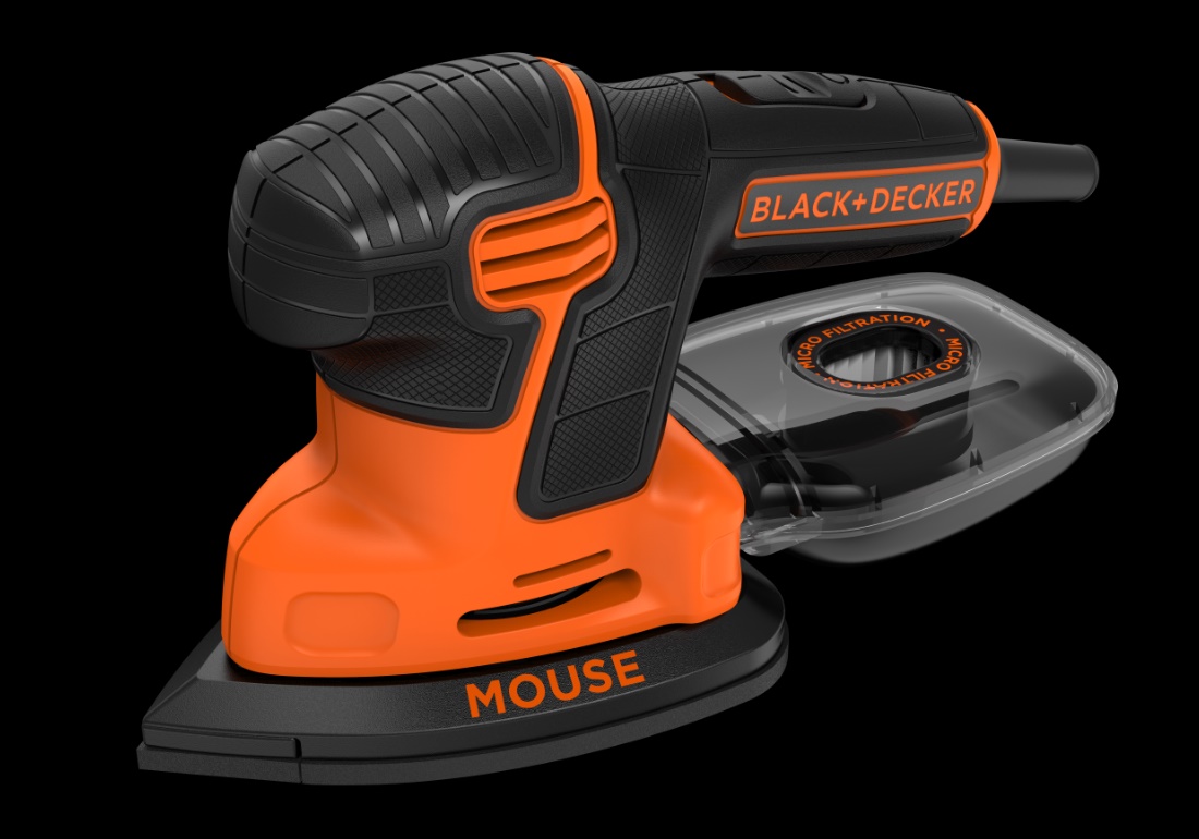 Levigatrice Orbitale Black+Decker KA1000 - Compatta, 55W, Piastra Triangolare, Aspirazione Polvere
