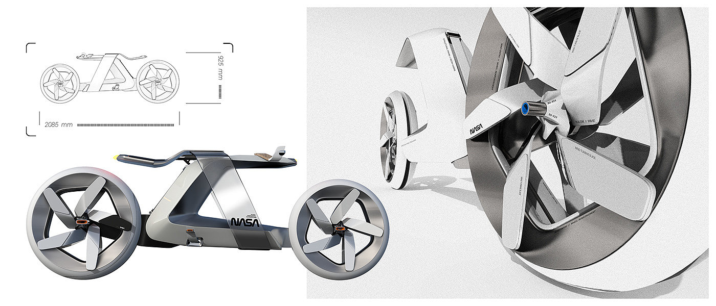 NASA BIKE，NASA bicycle，sketch，