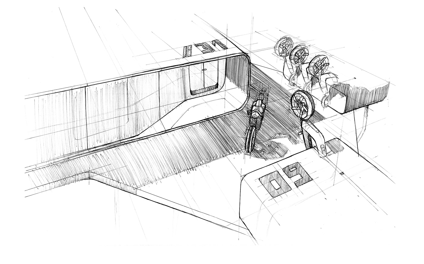 NASA BIKE，NASA bicycle，sketch，