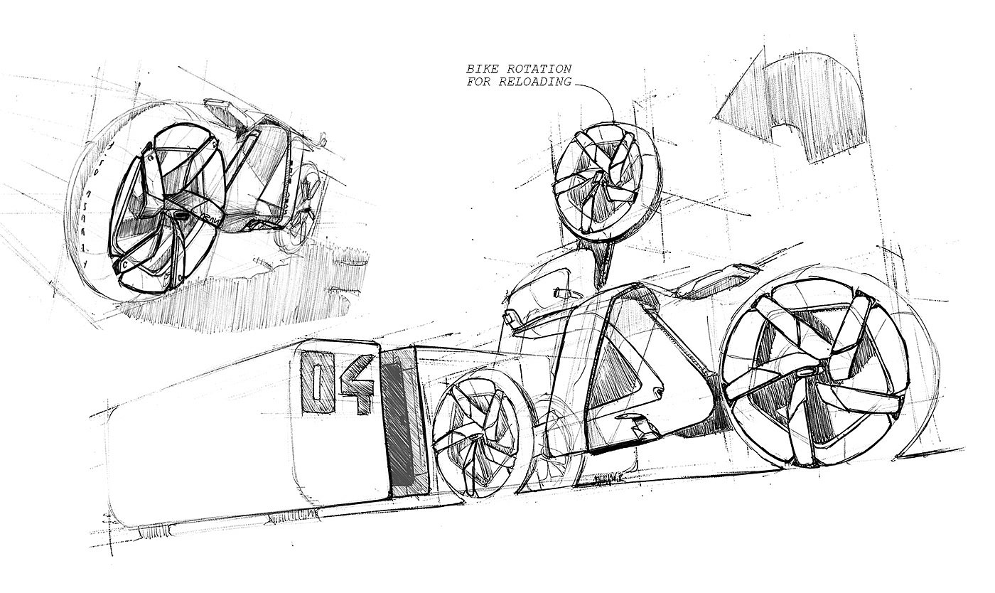 NASA BIKE，NASA bicycle，sketch，