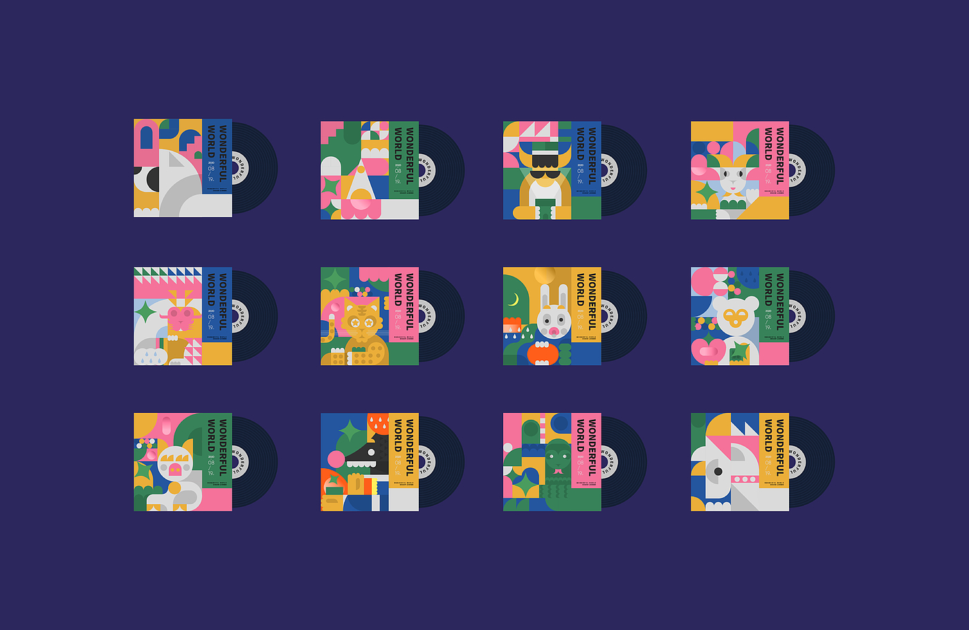 Geometry，animal，the twelve Chinese zodiac signs，constitute，abstract，poster，plane，two thousand and twenty，