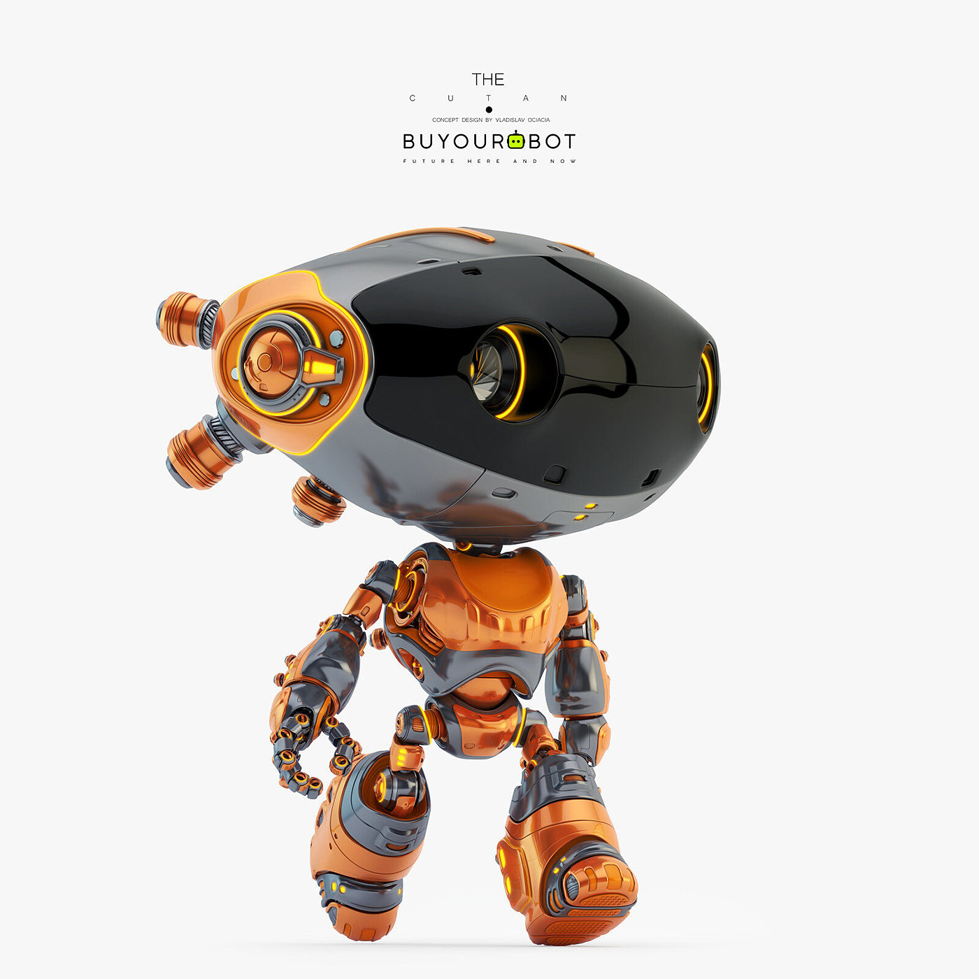 robot，Toys，lovely，science fiction，orange，