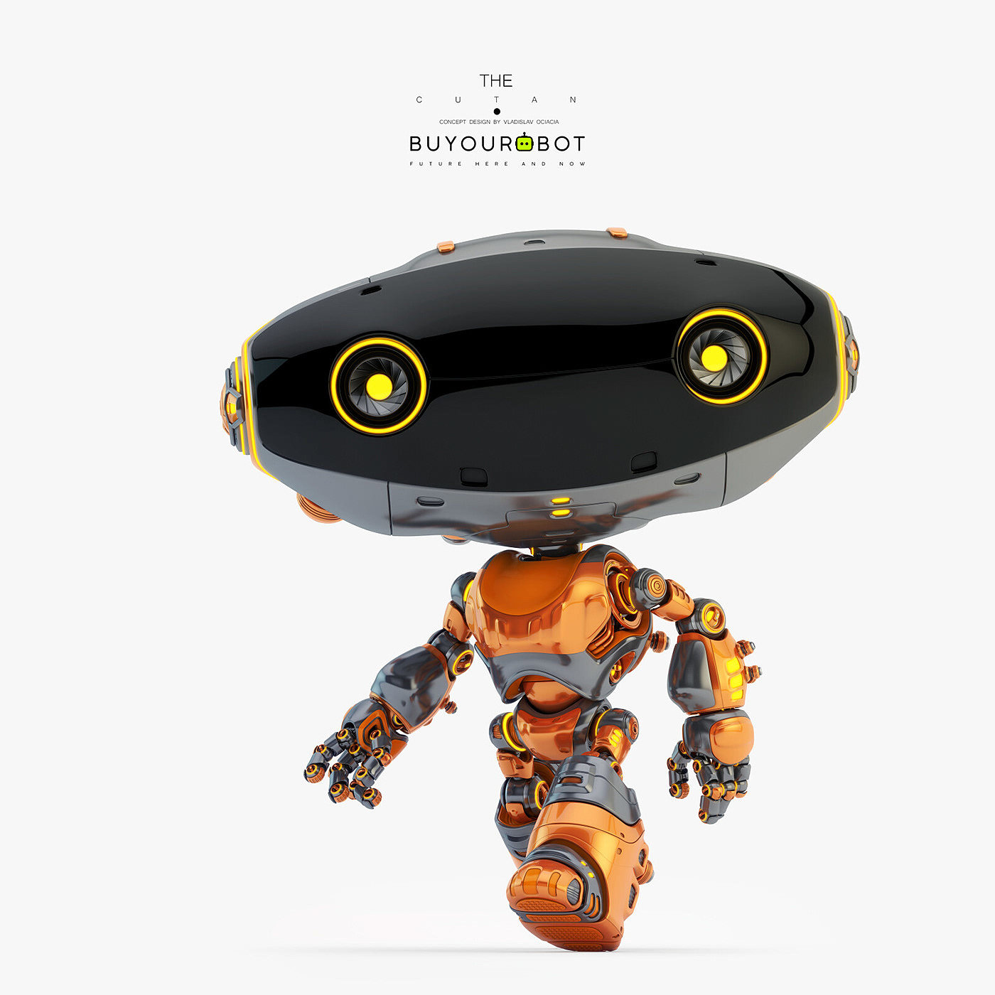 robot，Toys，lovely，science fiction，orange，