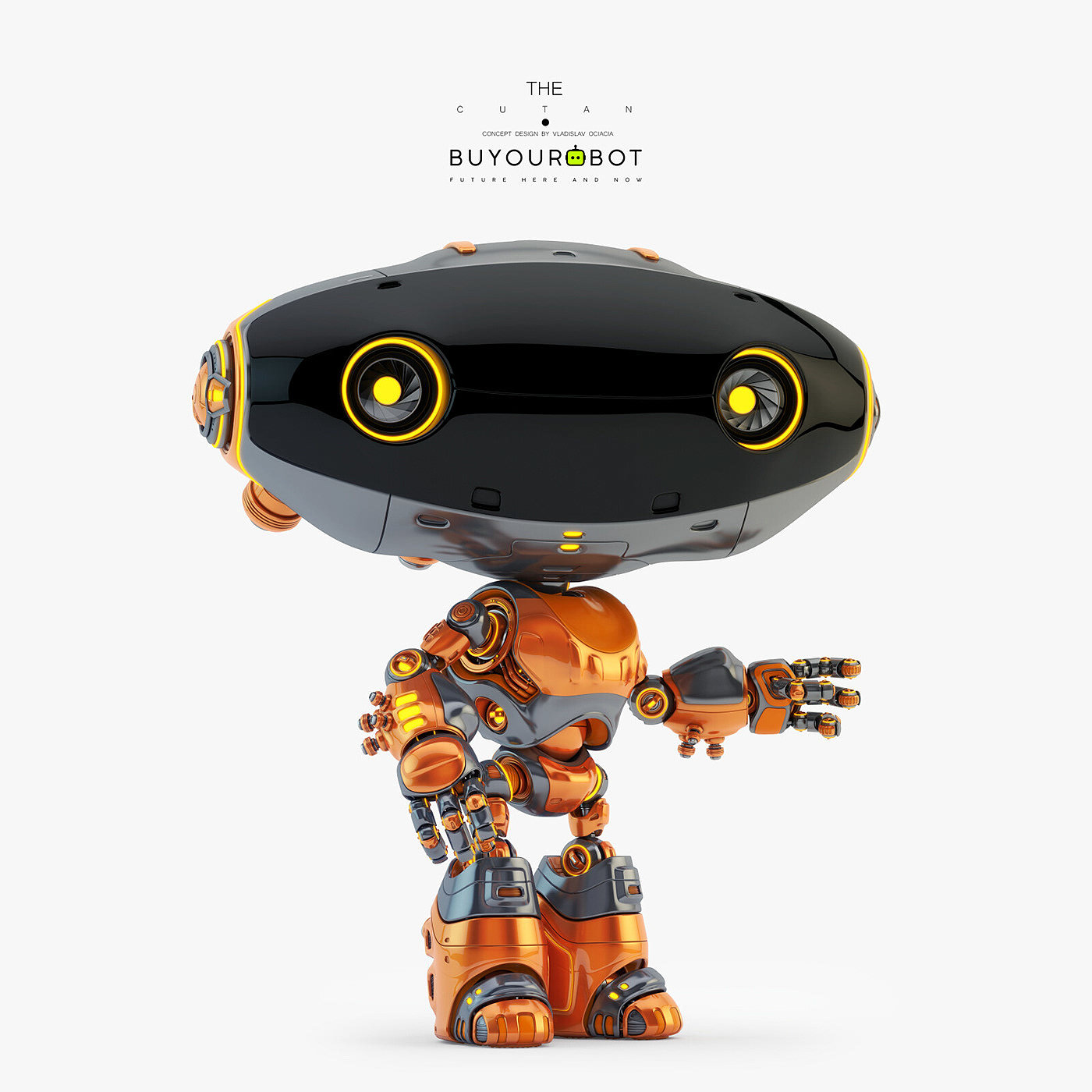 robot，Toys，lovely，science fiction，orange，