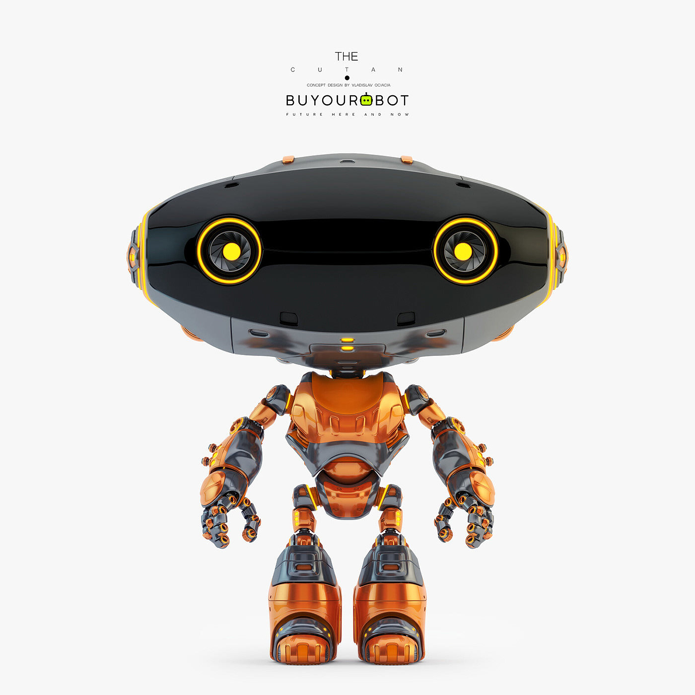 机器人，玩具，可爱，科幻，橙色，