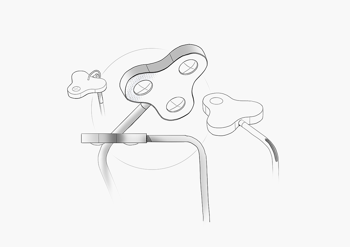 Desk lamp，led，Clover，white，black，