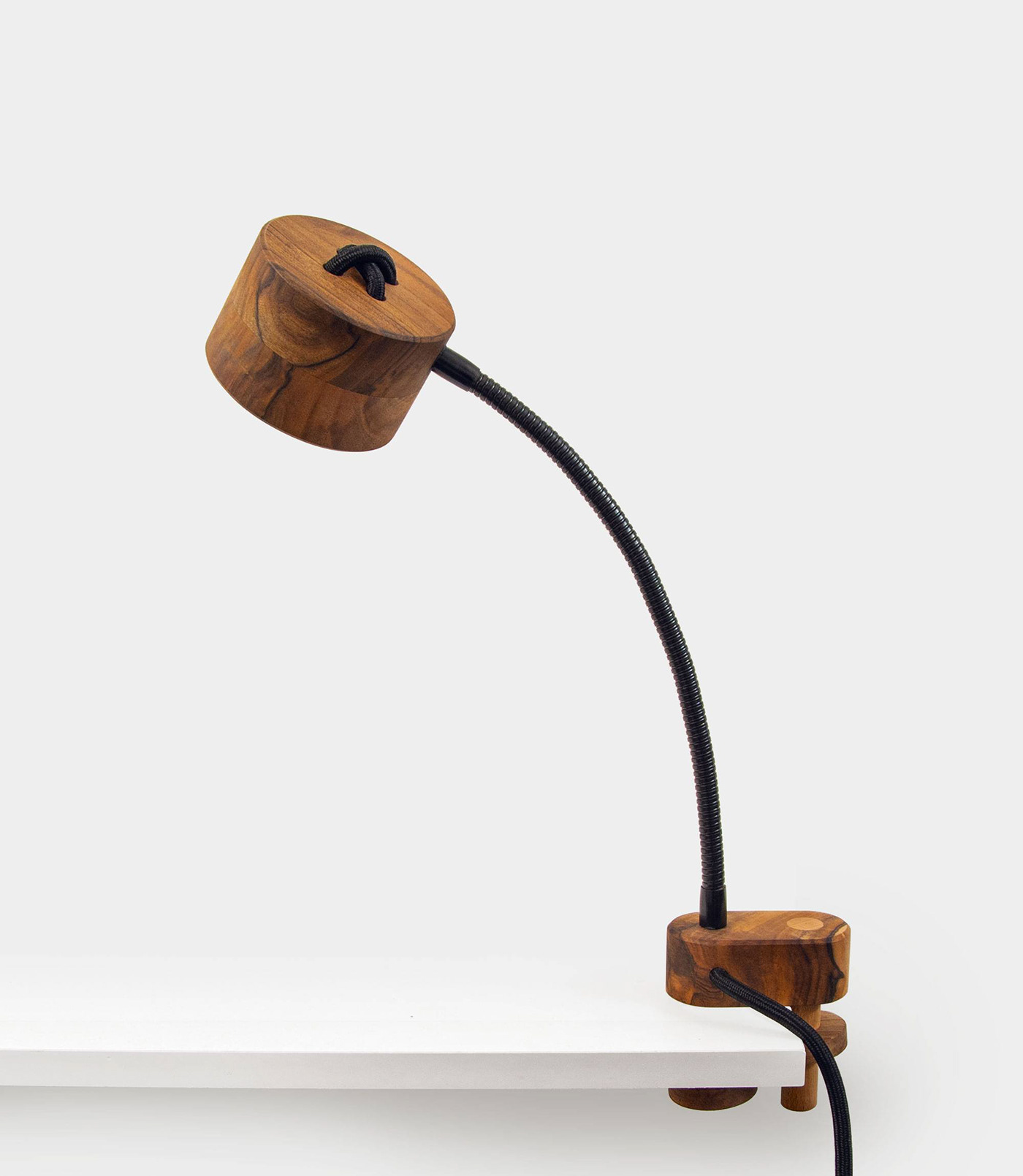 Desk lamp，Clip lamp，walnut，