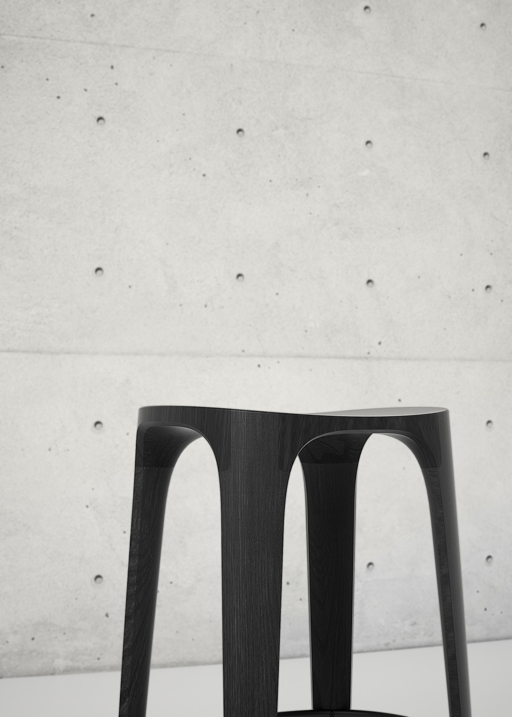 Jueki，凳子，实木灰雕刻，