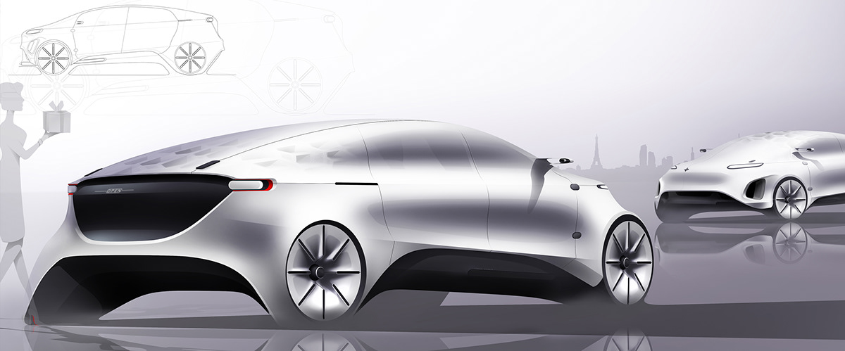 User experience，DLR，automobile，future，Interior design，Hand drawn，