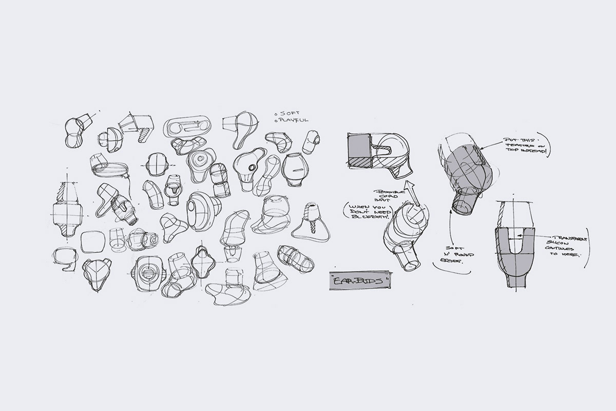 In ear headphones，BUDS，Render，modeling，Hand drawn，