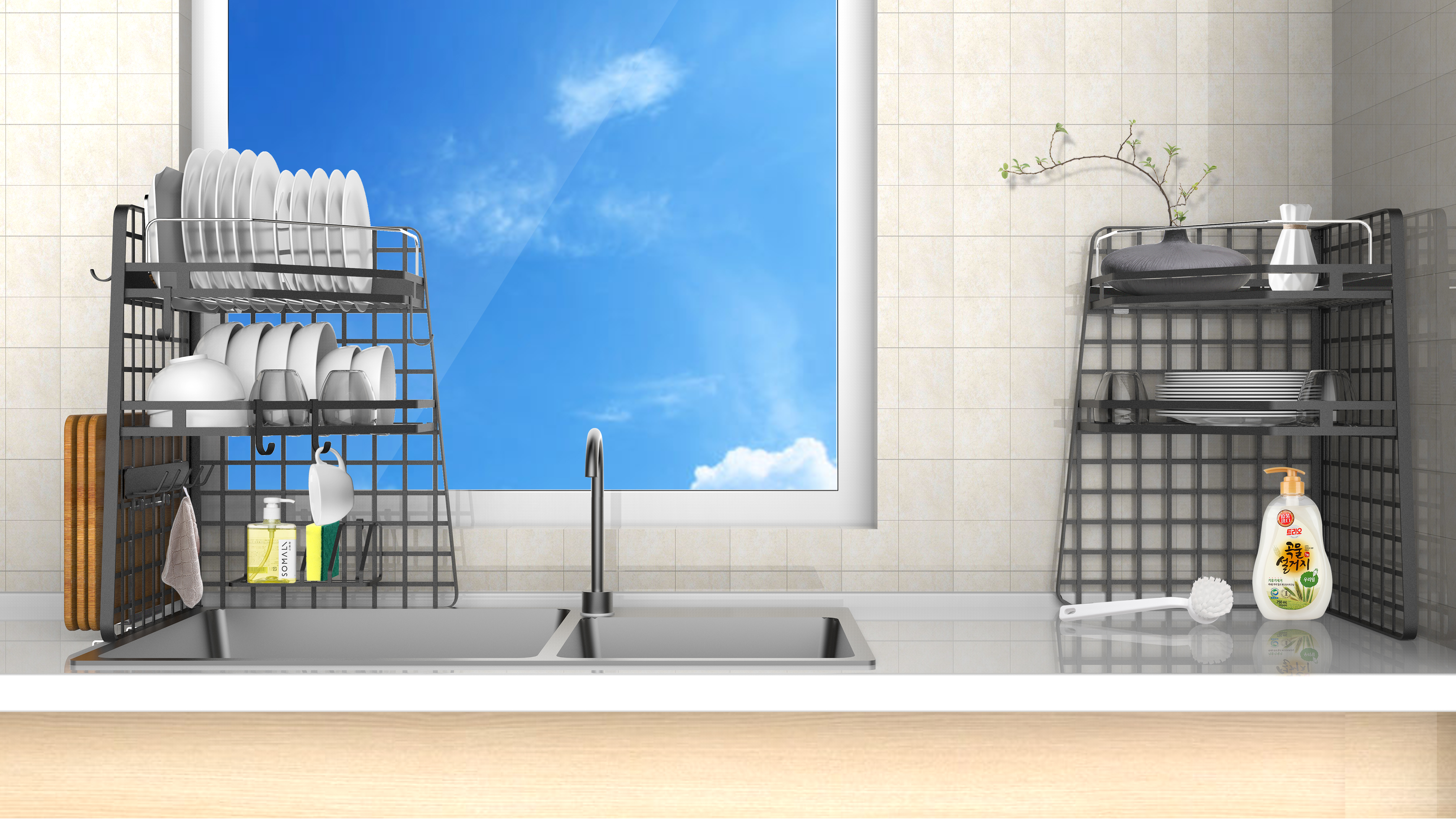 Metal，kitchen，Metal storage drainage，