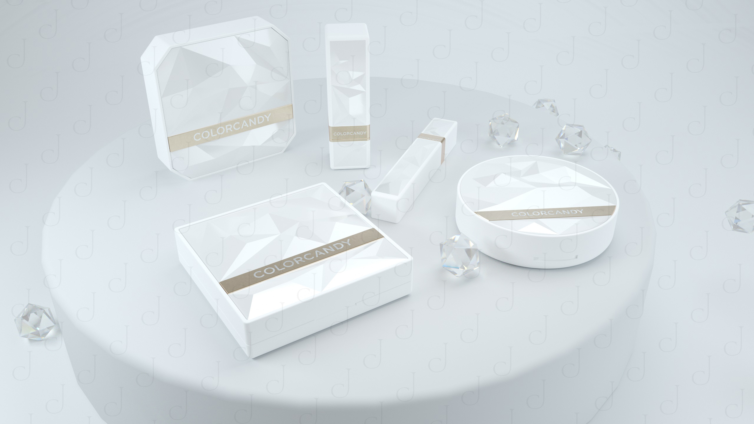 Cosmetics，Make-up，Lipstick，Powder，Honey powder cake，product design，industrial design，