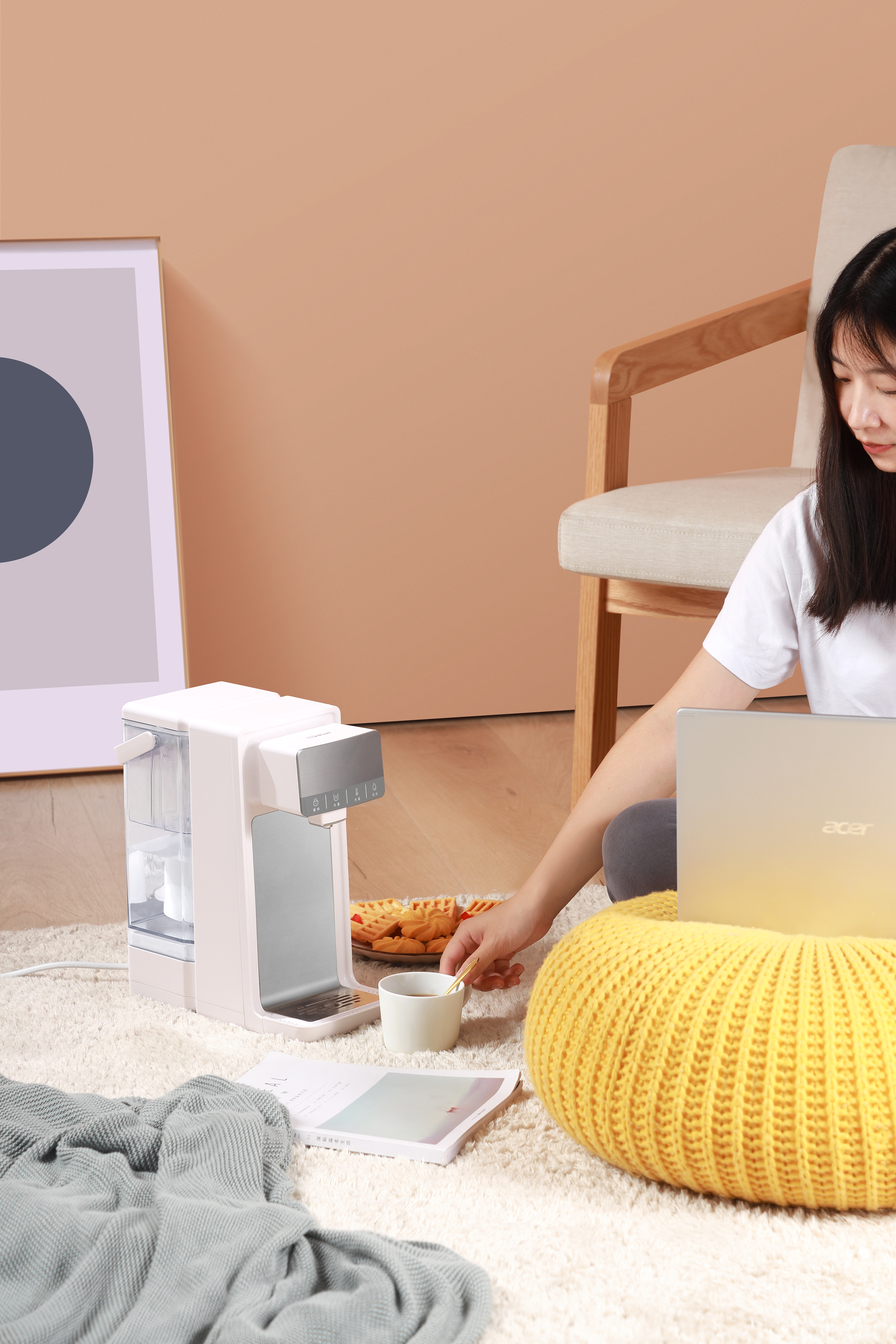 Straight drink machine，Drinking machine，Desktop installation free，Integrated drinking machine，keyshot，Nanfeng industrial design，