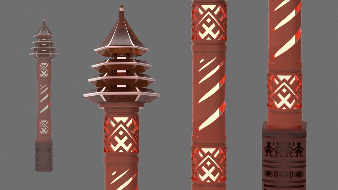 Cultural creativity (tea set, fragrance and landscape lamp)，