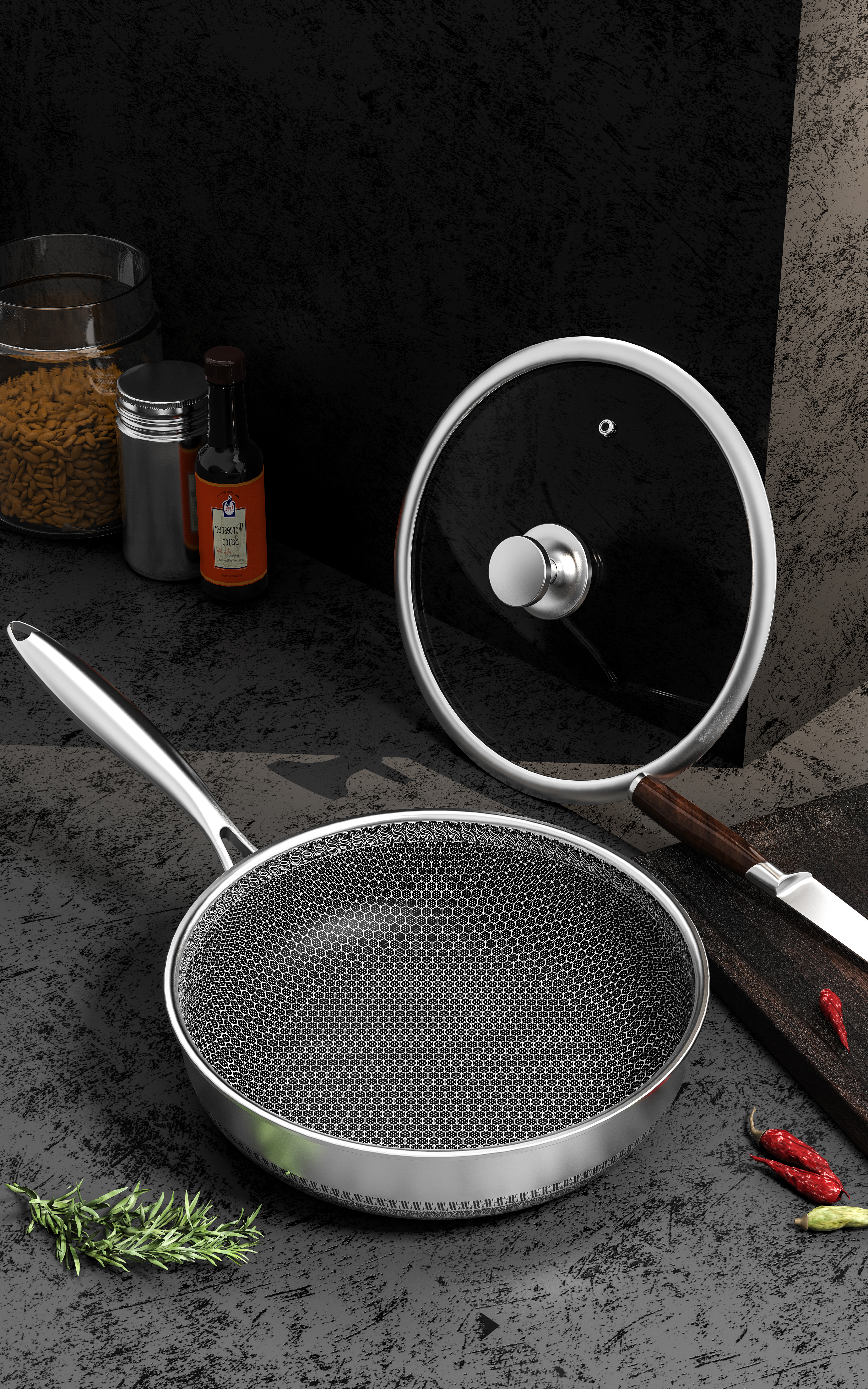 Kitchen product rendering，Rendering of kitchen utensils，Yiming design product rendering，