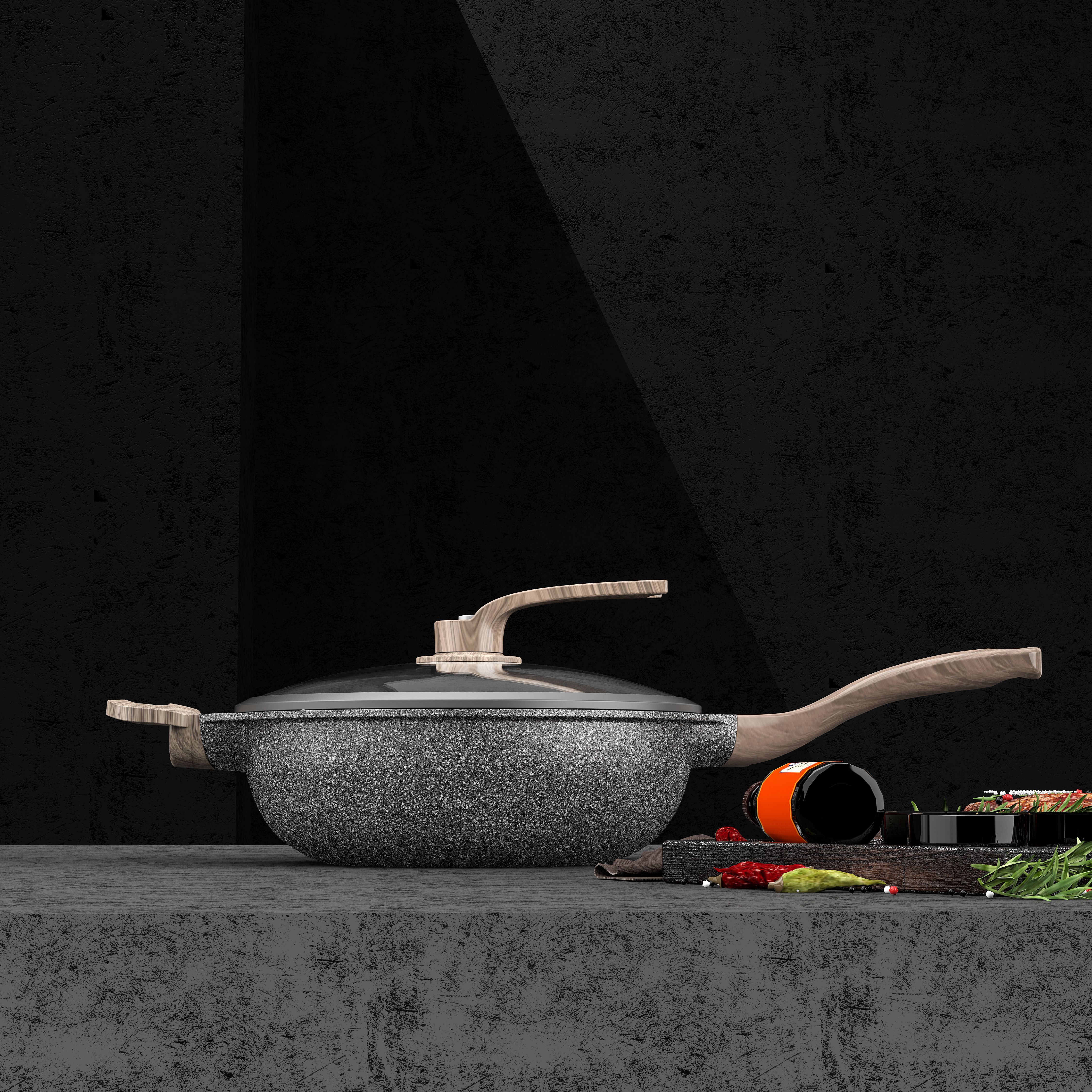 Kitchen product rendering，Rendering of kitchen utensils，Yiming design product rendering，