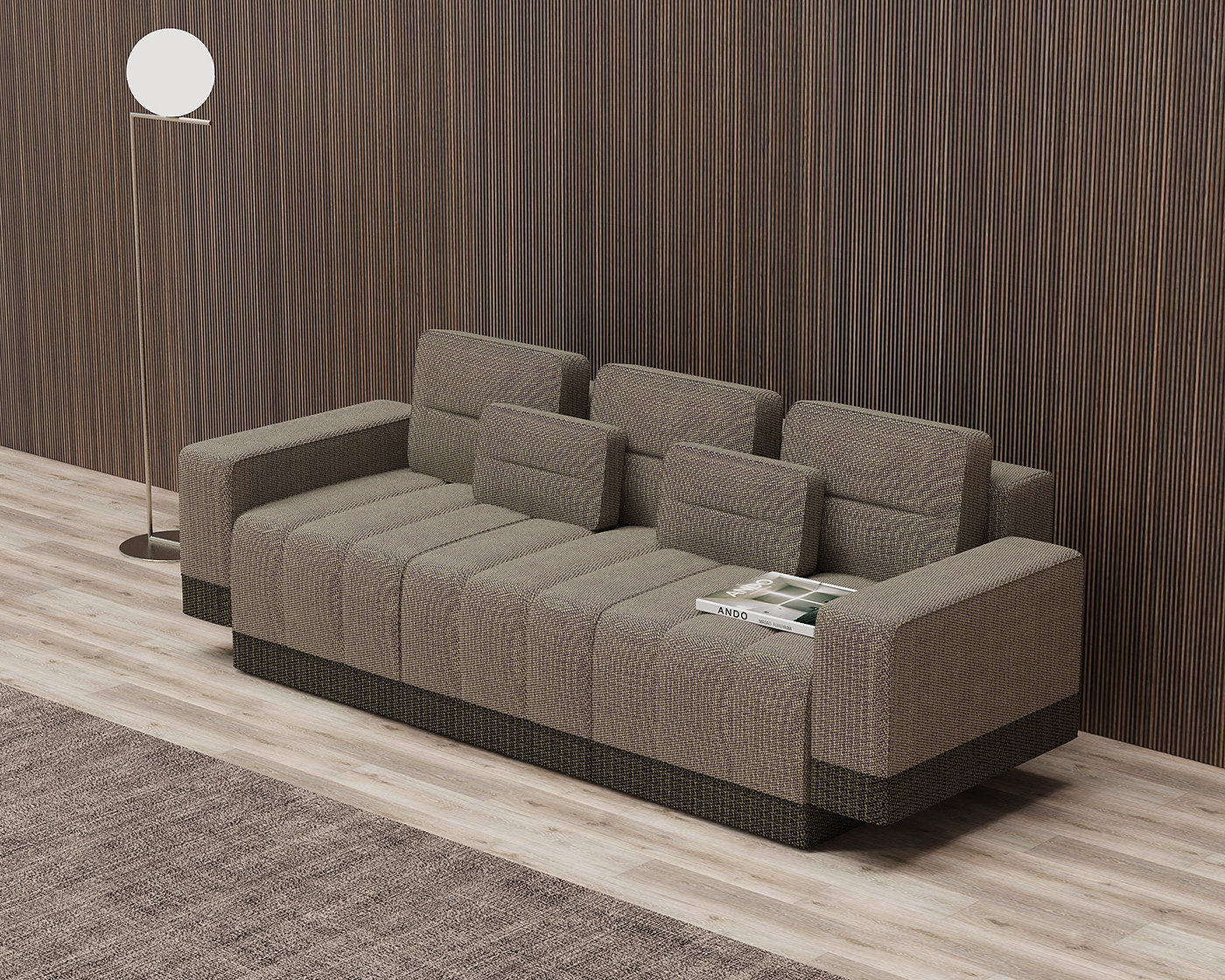 sofa，Haruki Sofa，Furniture home，brown，Suture design，