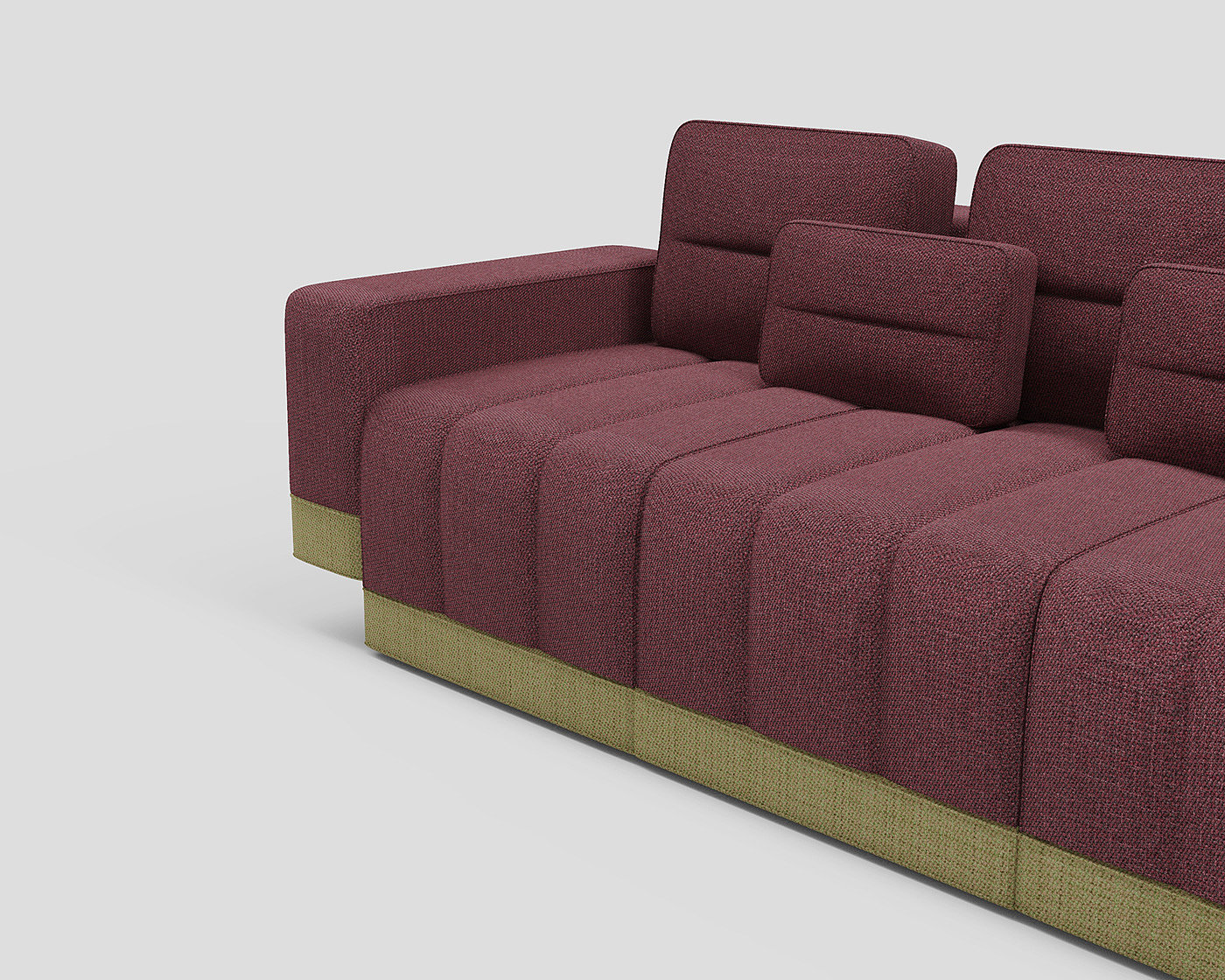 sofa，Haruki Sofa，Furniture home，brown，Suture design，