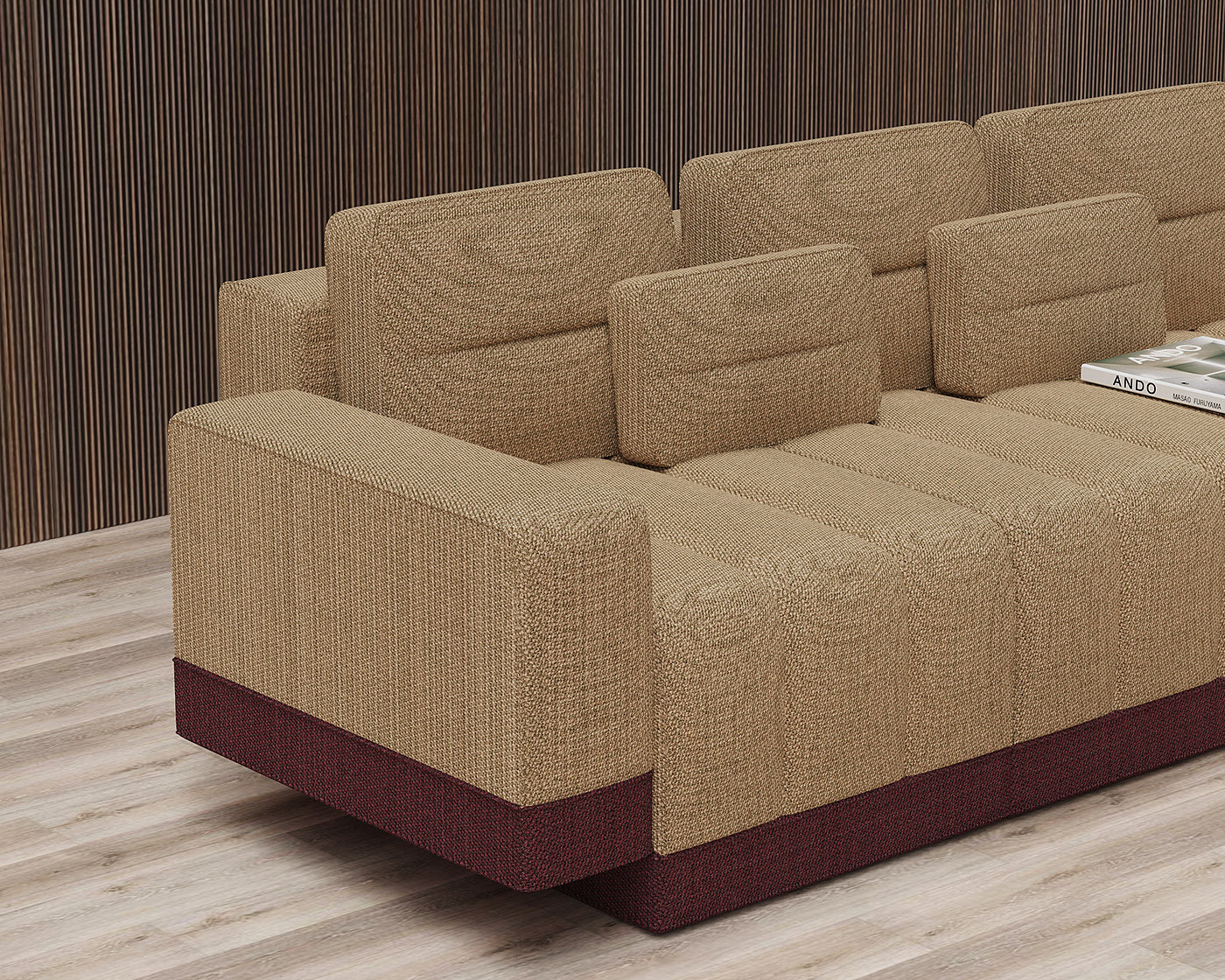 sofa，Haruki Sofa，Furniture home，brown，Suture design，