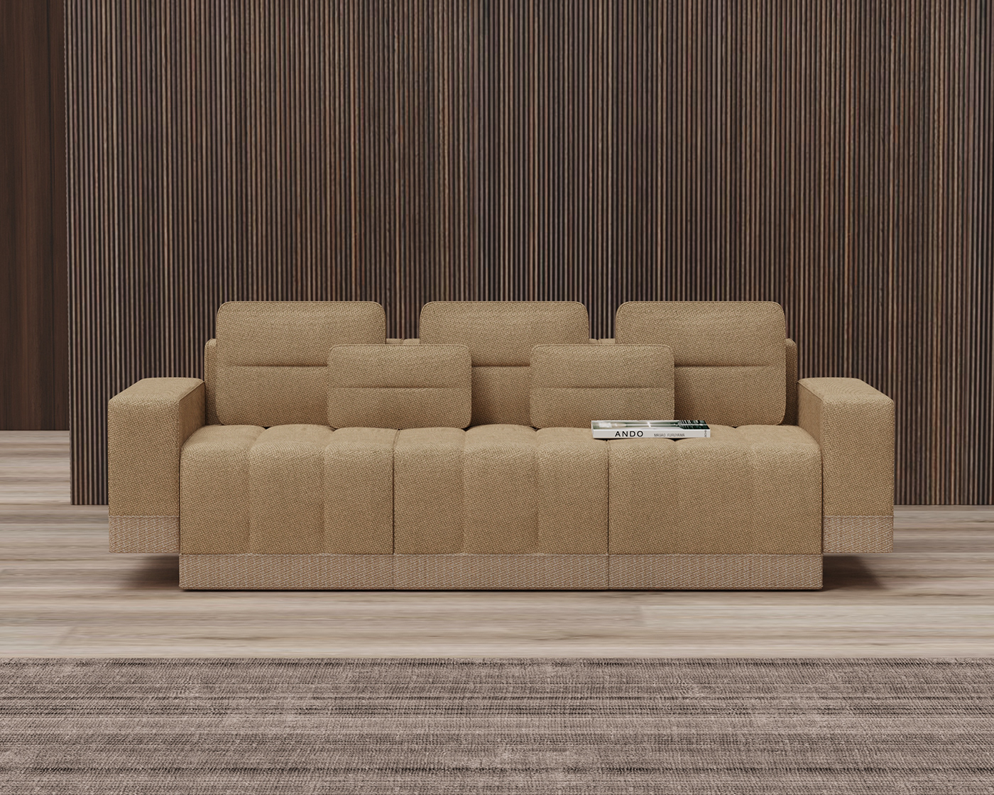 sofa，Haruki Sofa，Furniture home，brown，Suture design，