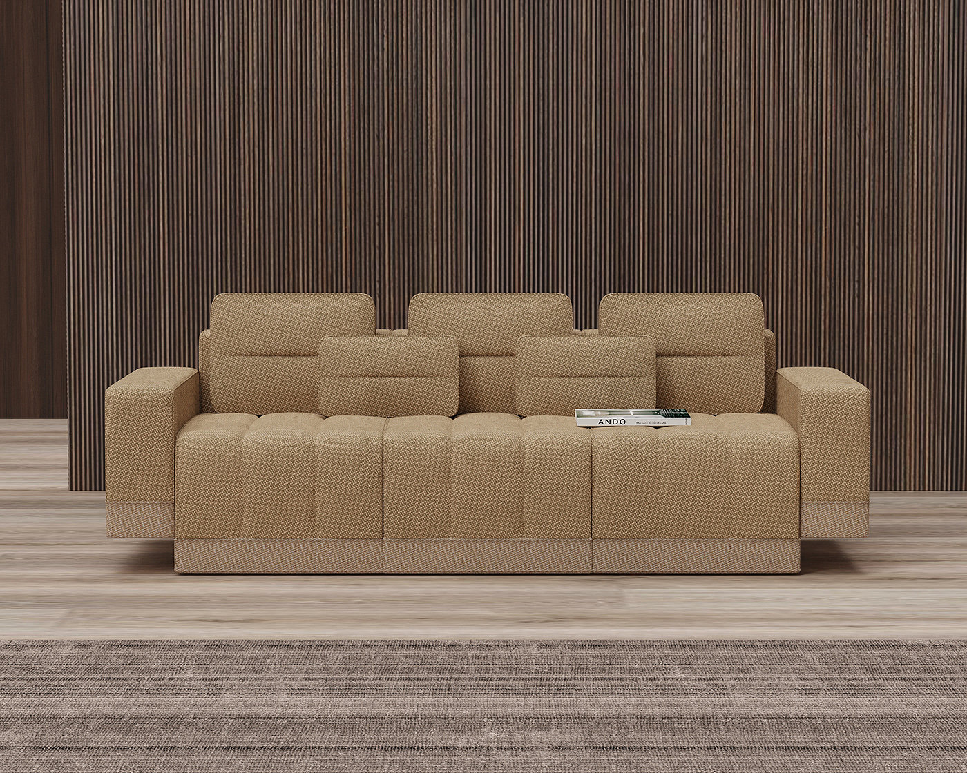 沙发，Haruki Sofa，家具家居，棕色，缝线设计，