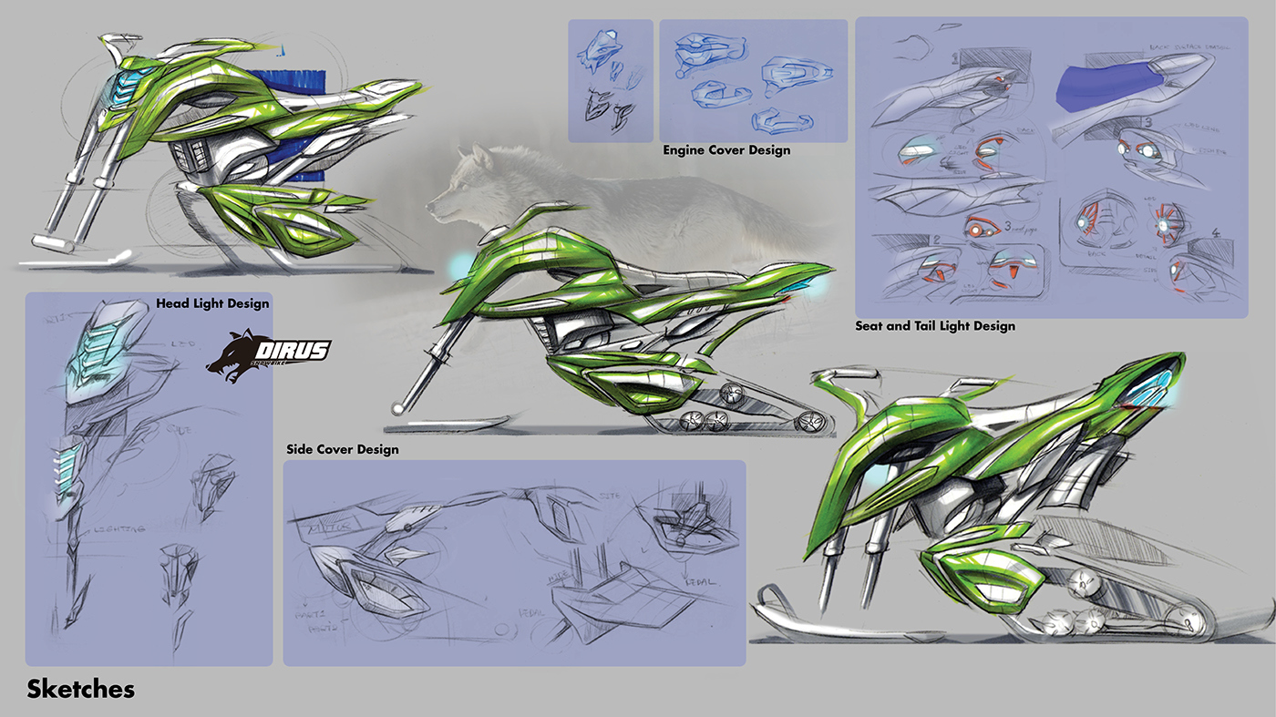 Creative design，Snowmobile，vehicle，