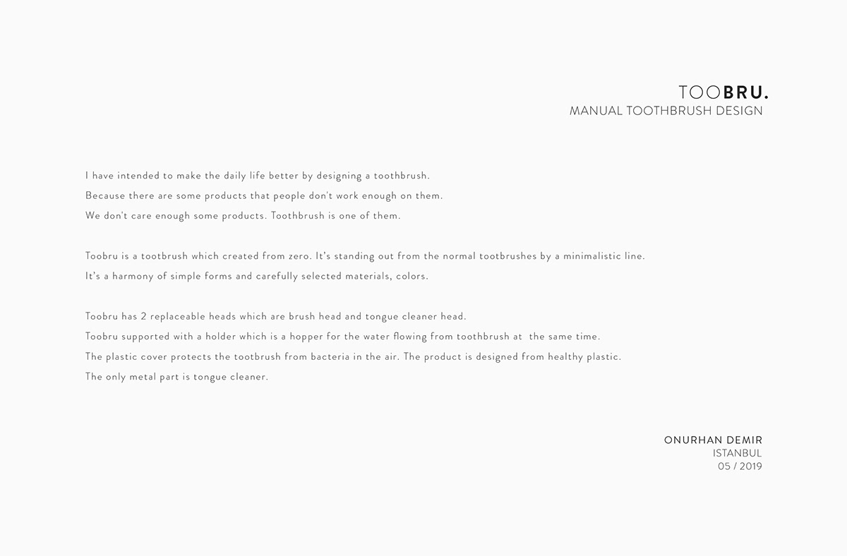 toothbrush，TOOBRU.，Minimalism，